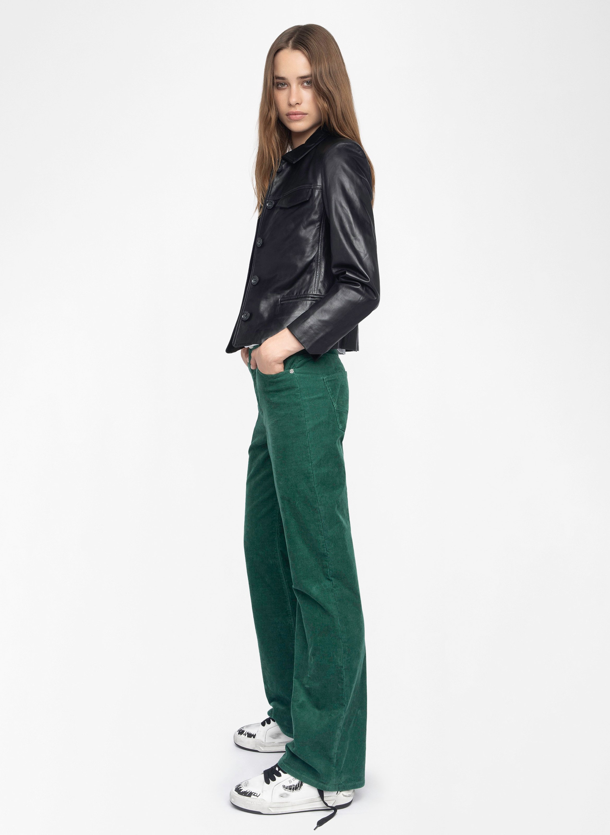 Pantalon large en coton mélangé evy ZADIG&VOLTAIRE Vert