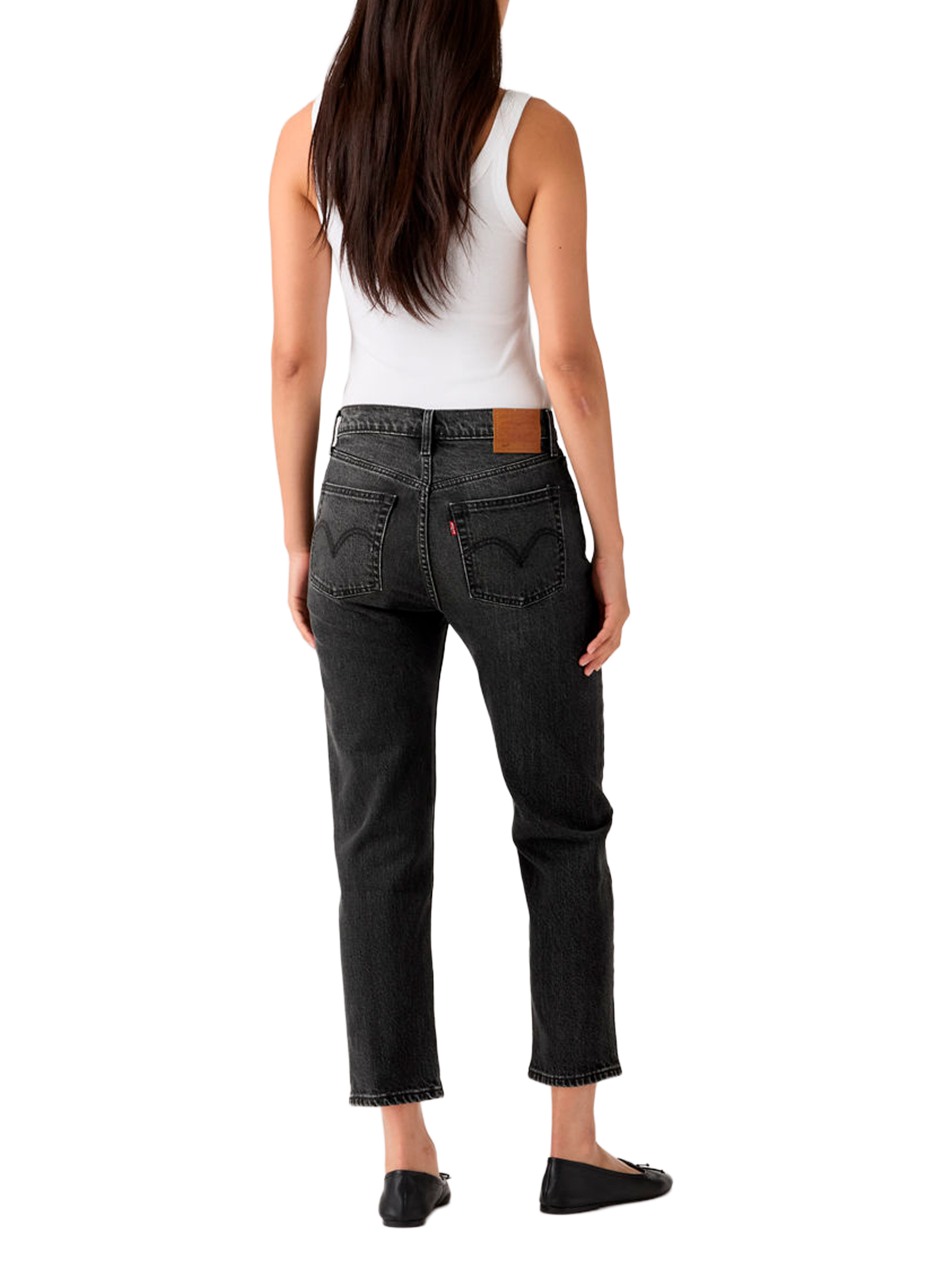 Jean droit 501 en coton LEVI'S Noir