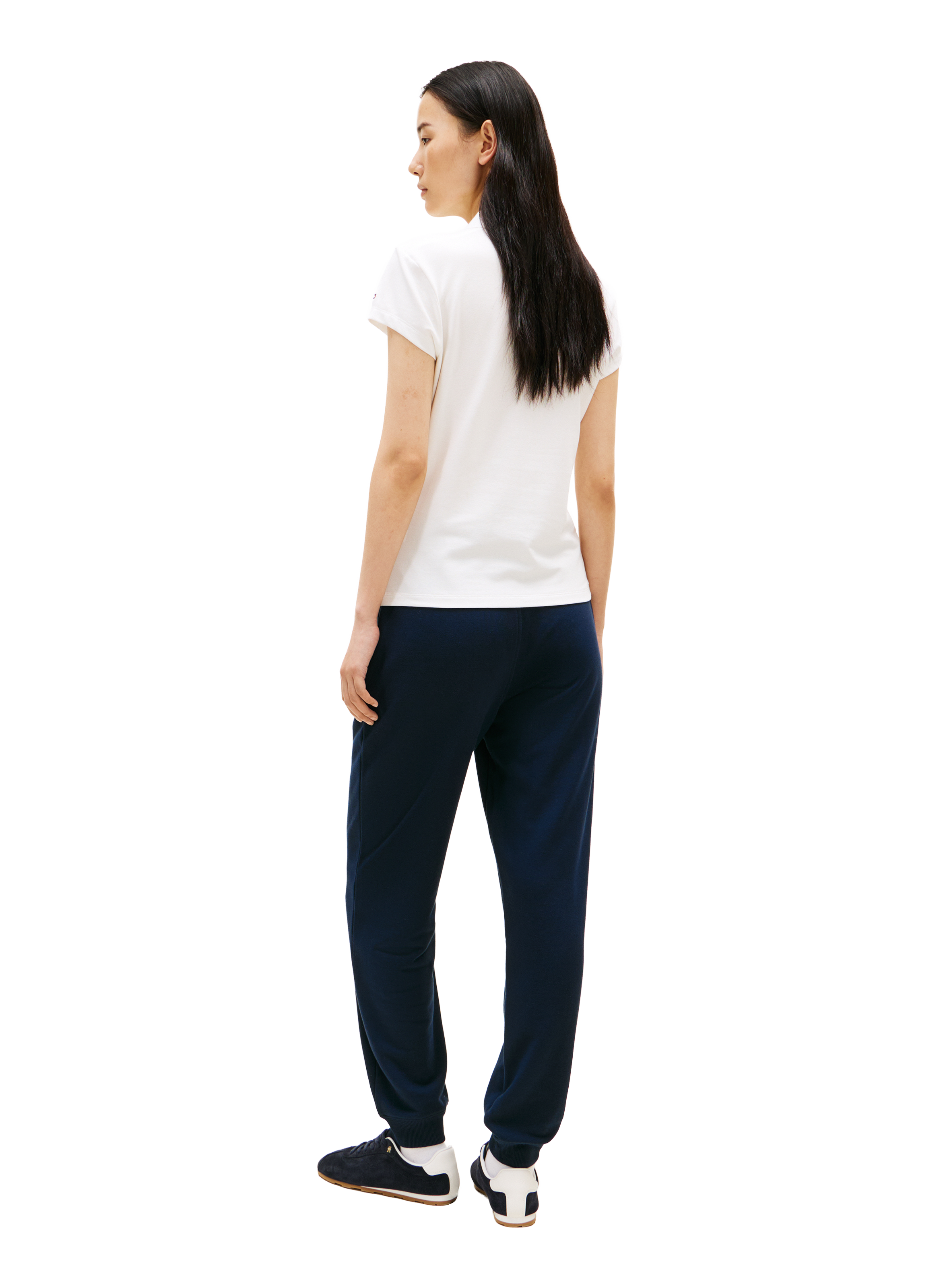 Polo slim brodé en coton mélangé TOMMY HILFIGER Blanc