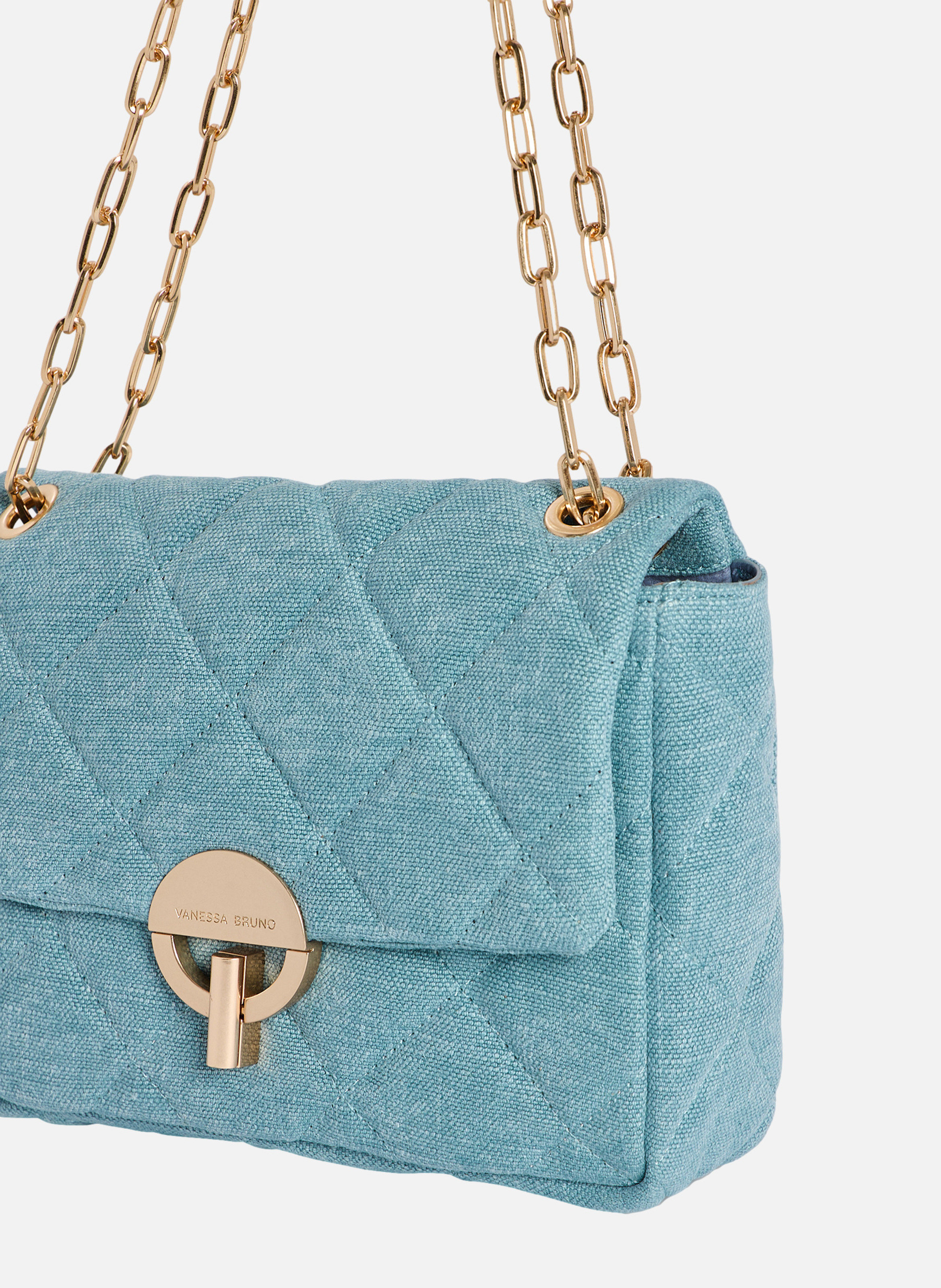 Grand sac moon en lin VANESSA BRUNO Bleu