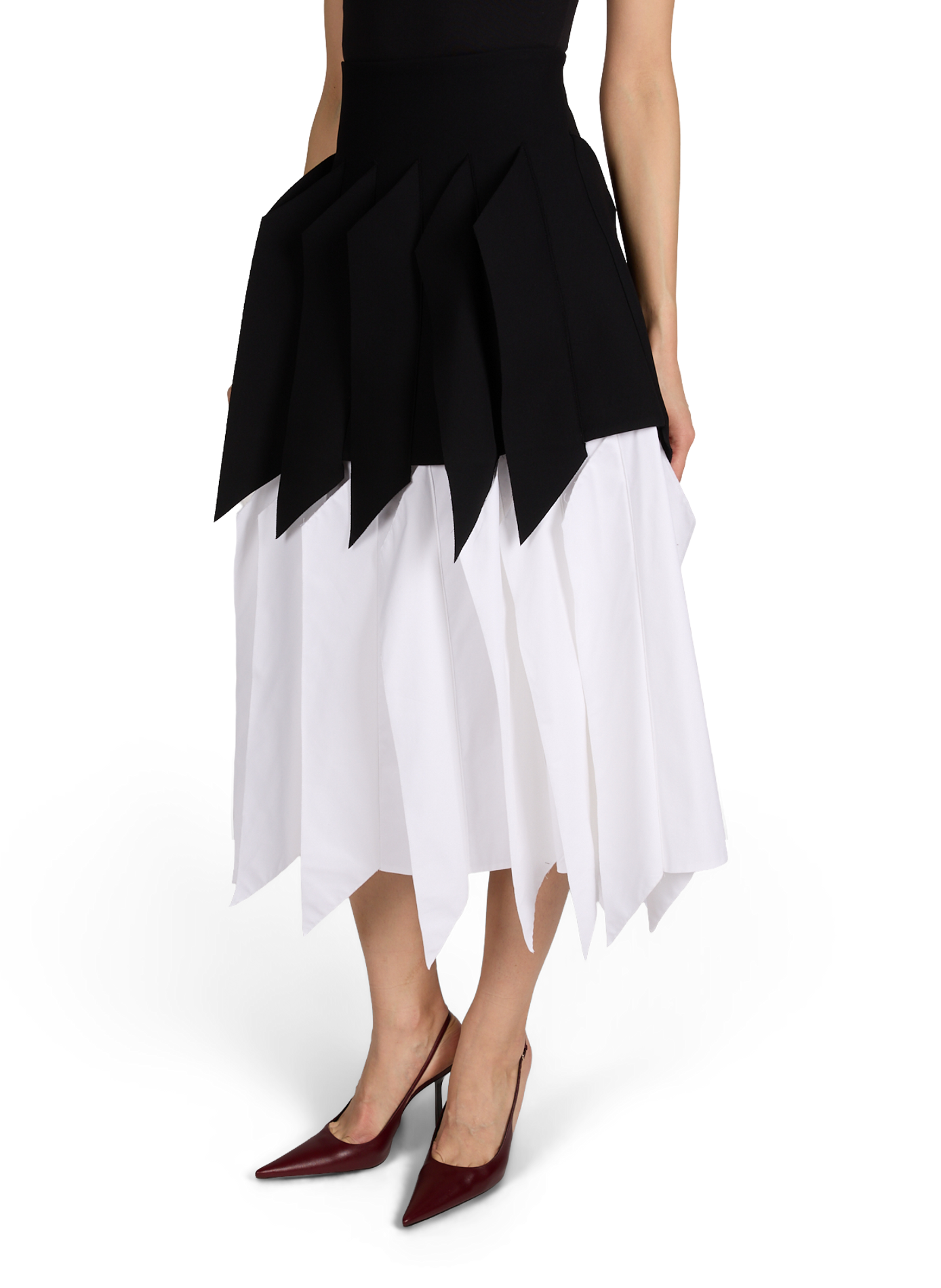 Jupe droite midi à découpes A.W.A.K.E. MODE Multicolore