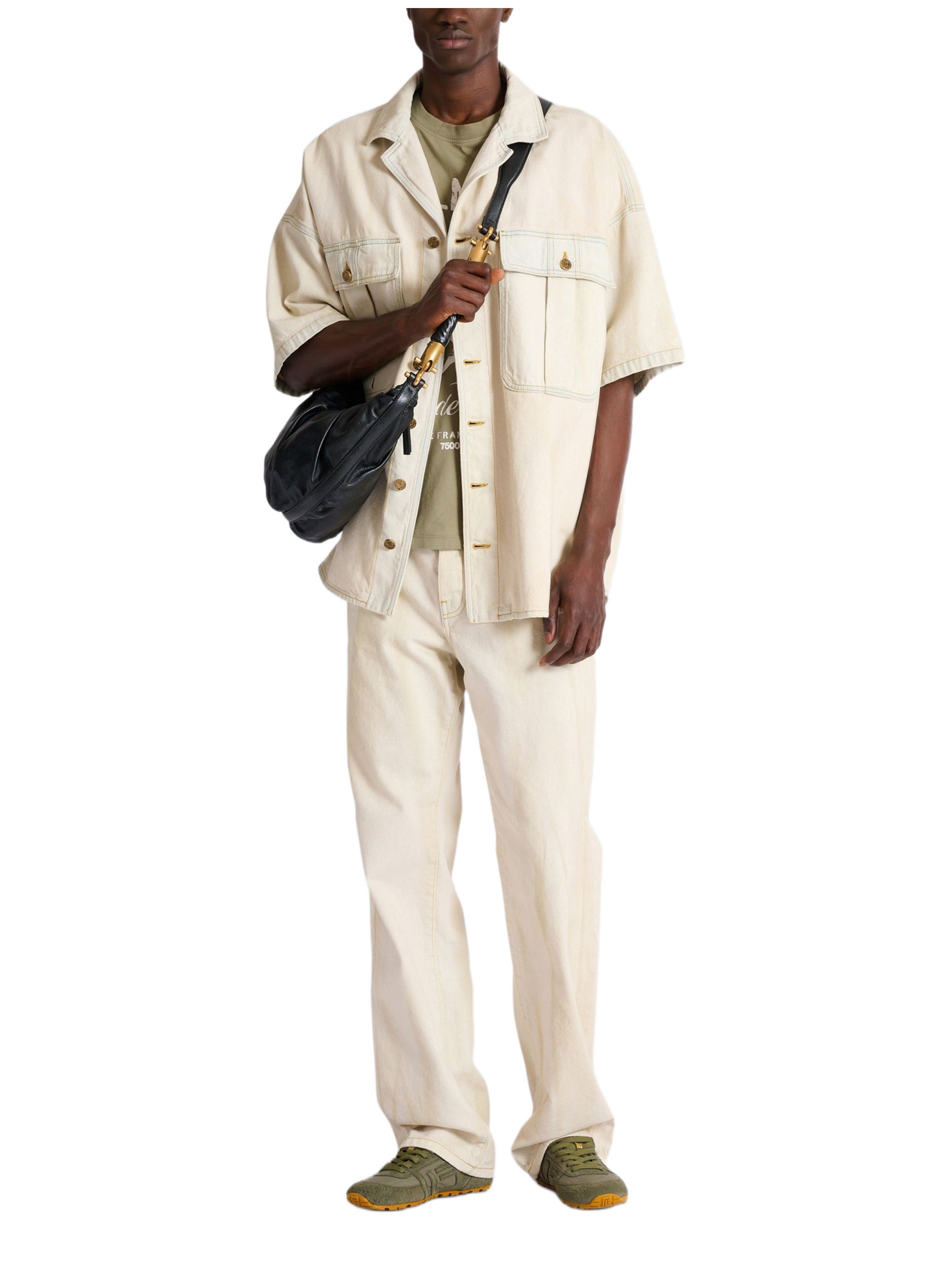Surchemise en denim délavé BALMAIN Beige