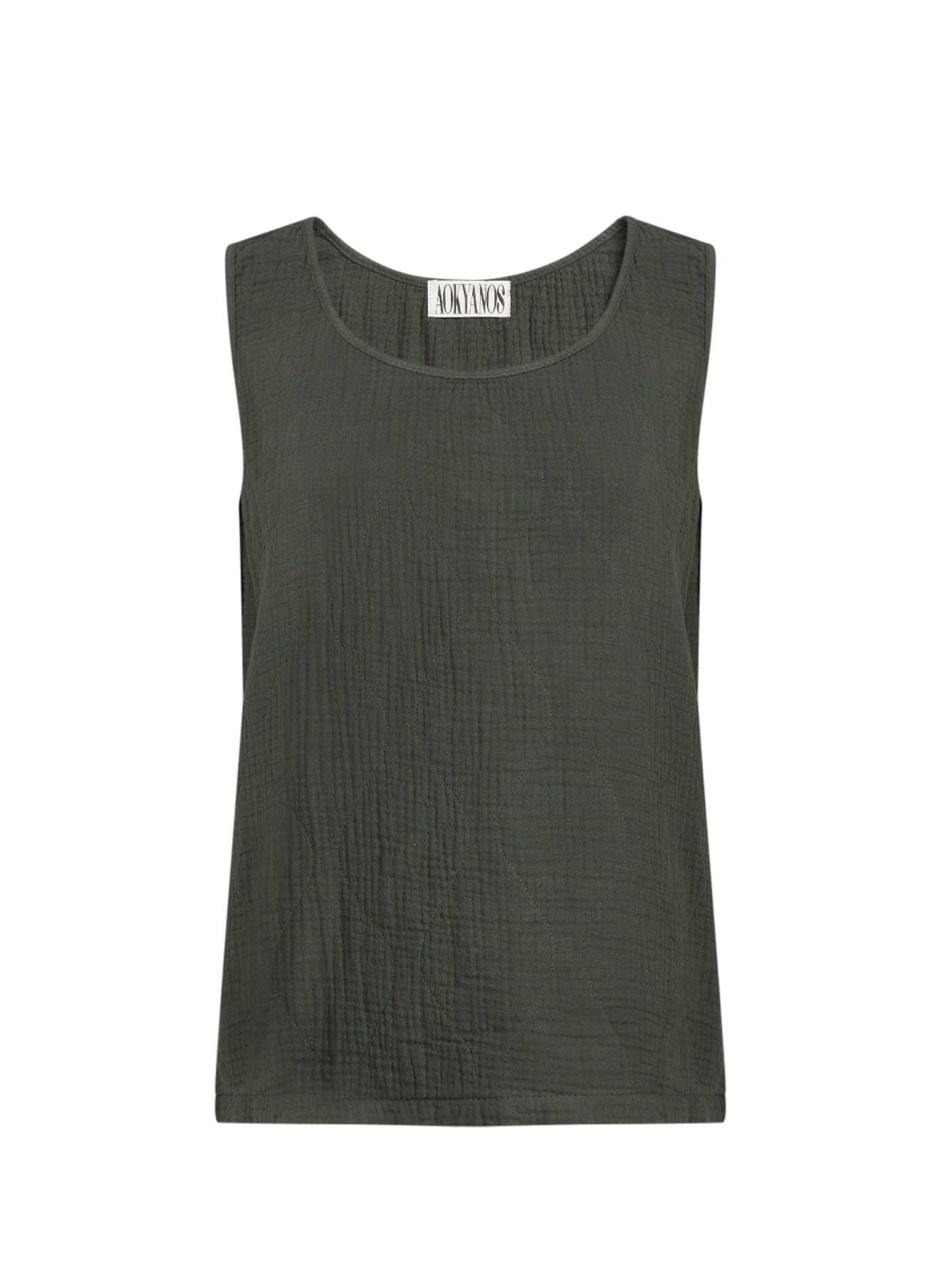 Débardeur Miami à col rond en coton matelassé AOKYANOS Khaki