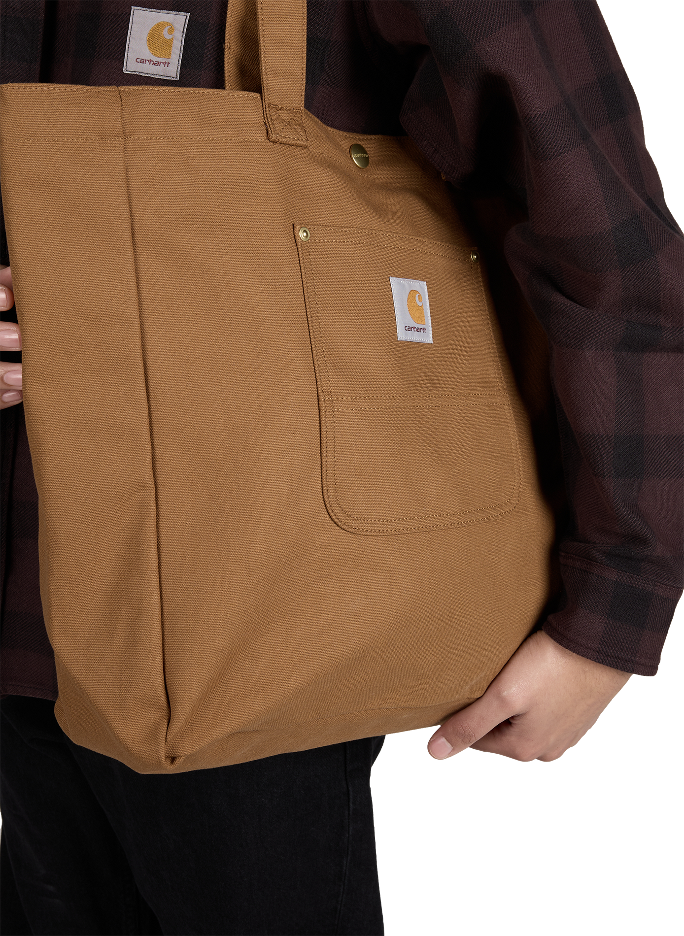 Tote bag Bay à logo en coton CARHARTT WIP Marron