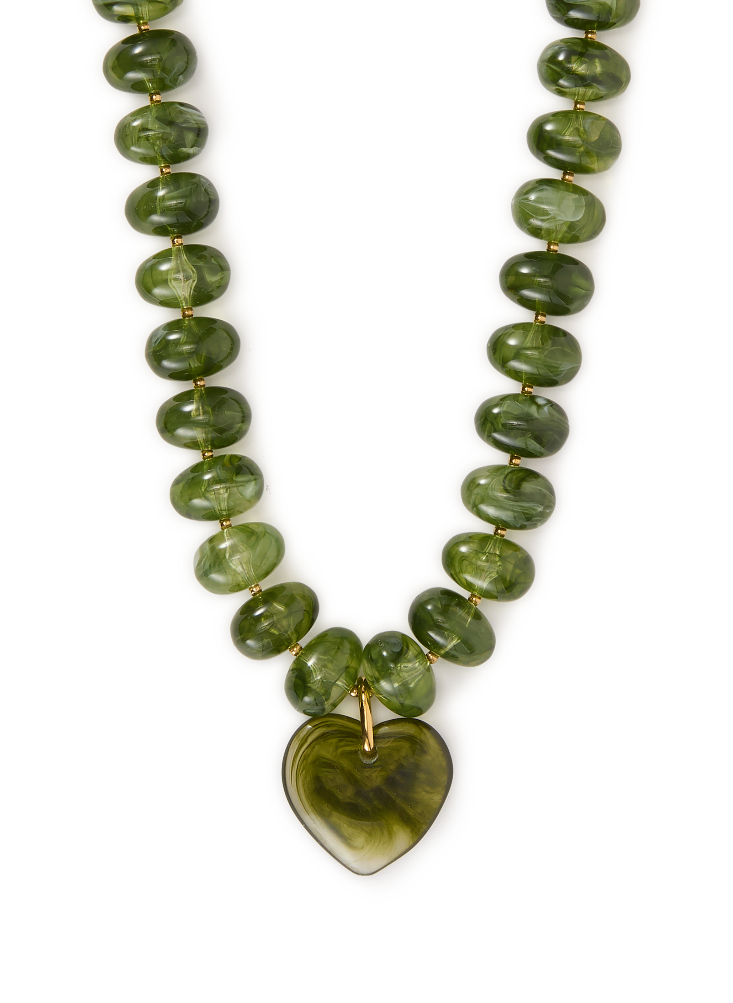 Collier pendentif cœur AU PRINTEMPS PARIS Vert