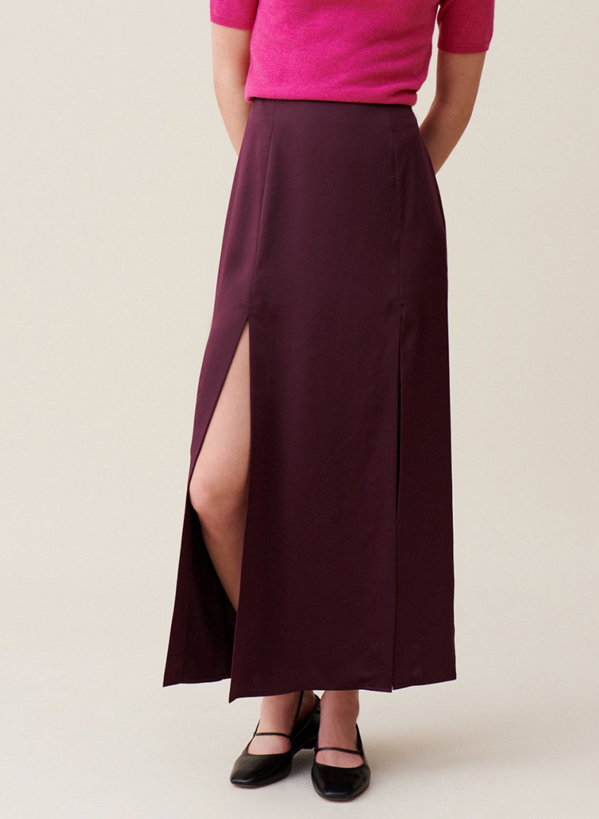 Jupe longue droite CLAUDIE PIERLOT Rouge