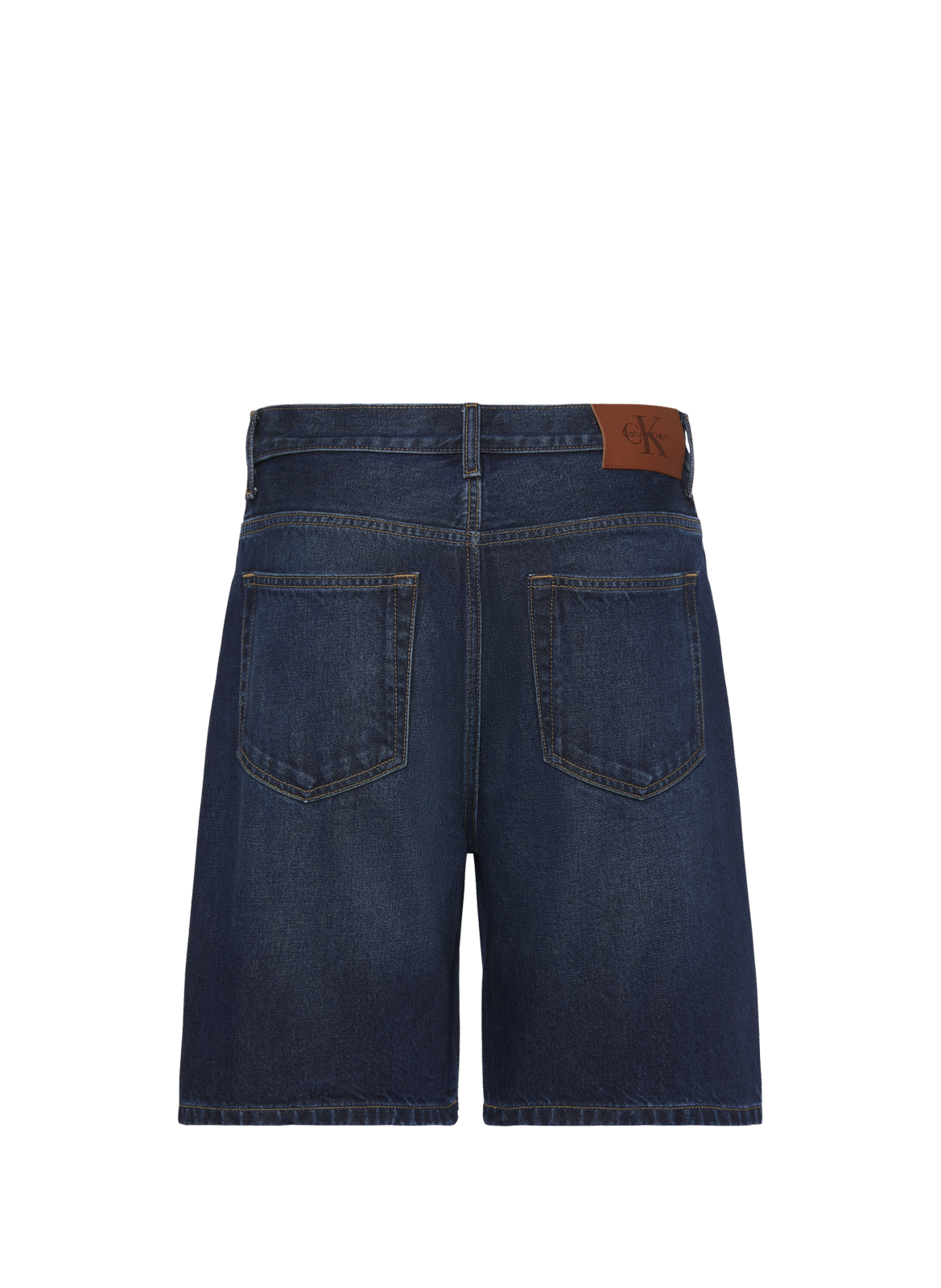 Bermuda droit en denim de coton CALVIN KLEIN Bleu