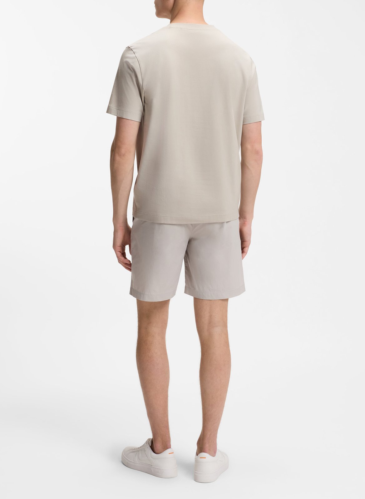 Tee-shirt col rond en coton mélangé BOSS Argent