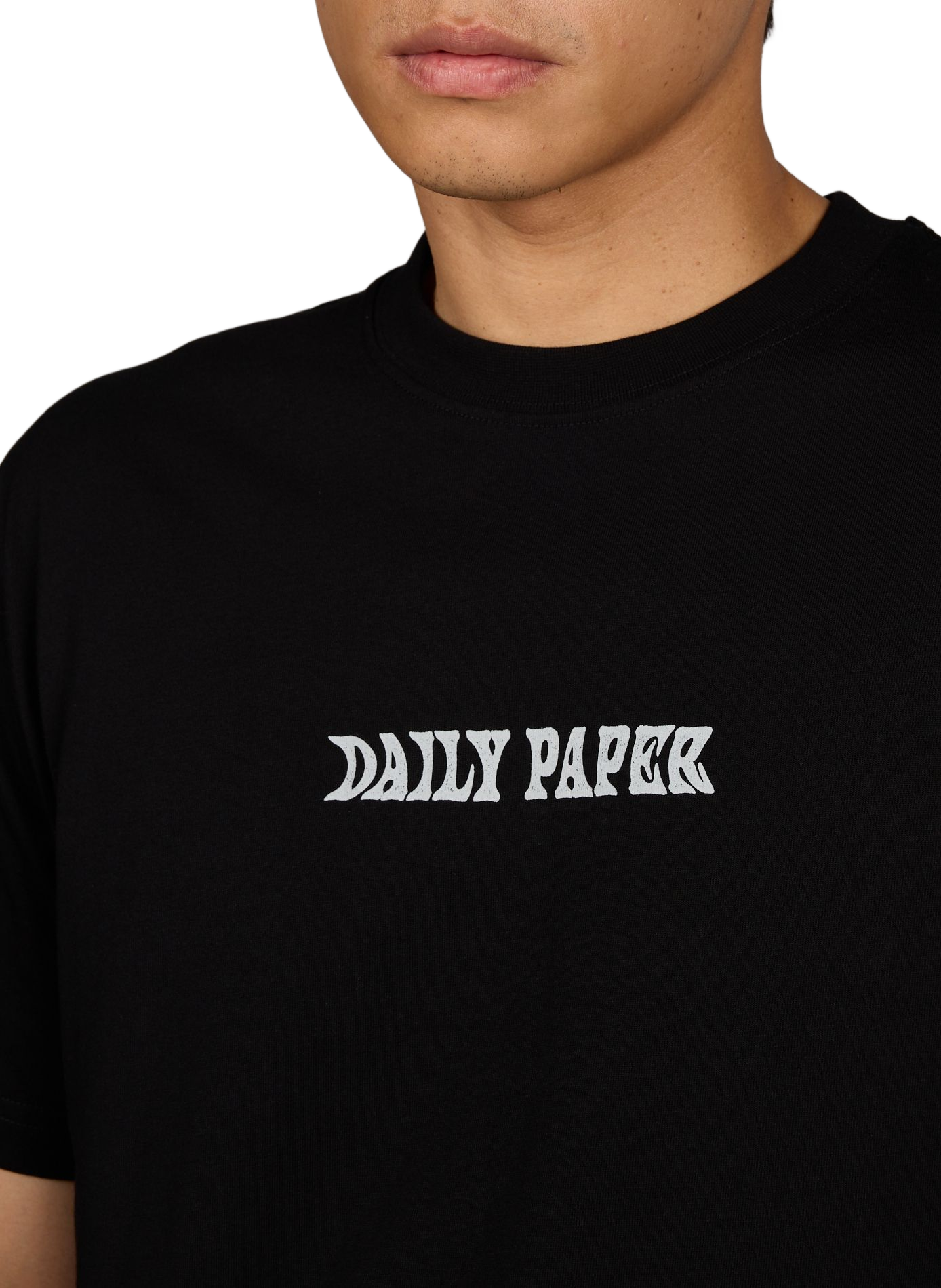 Tee-shirt col rond en coton DAILY PAPER Noir