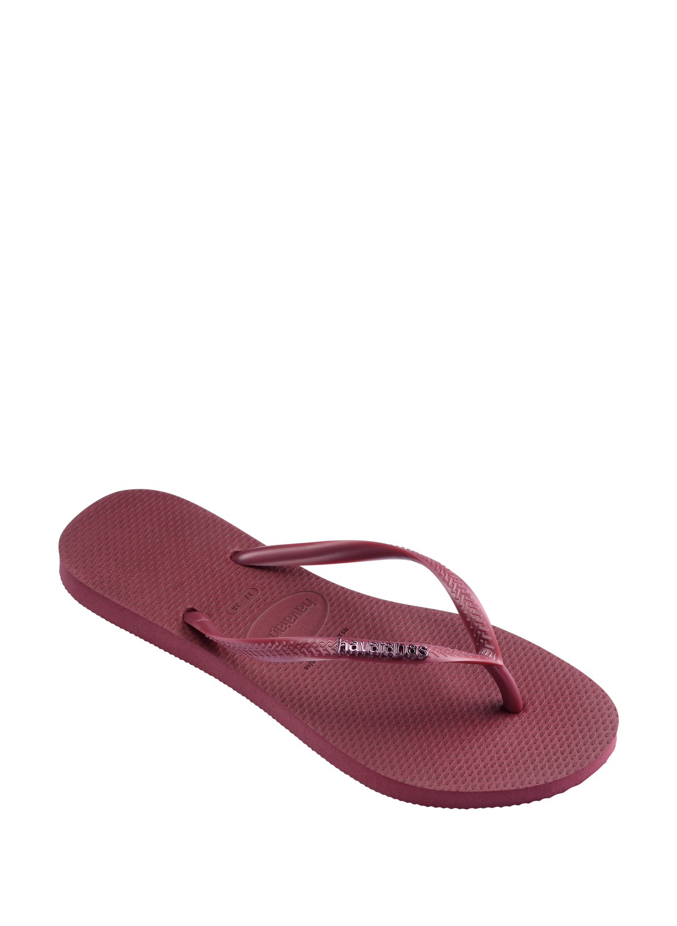 Tongs Slim Logo Metallic HAVAIANAS Rouge