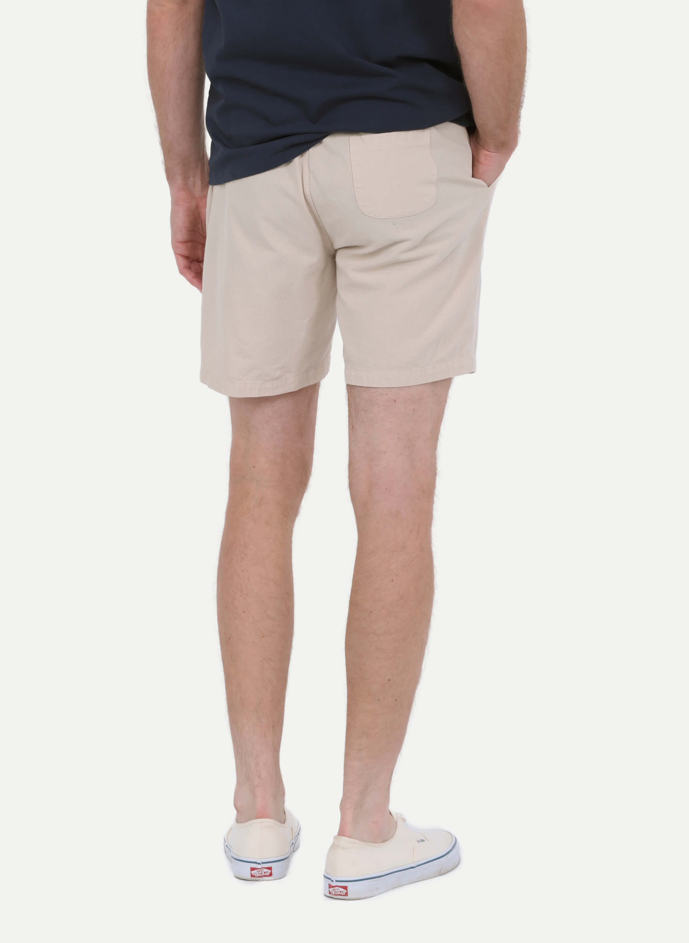 Short en coton et lin GILI'S Blanc