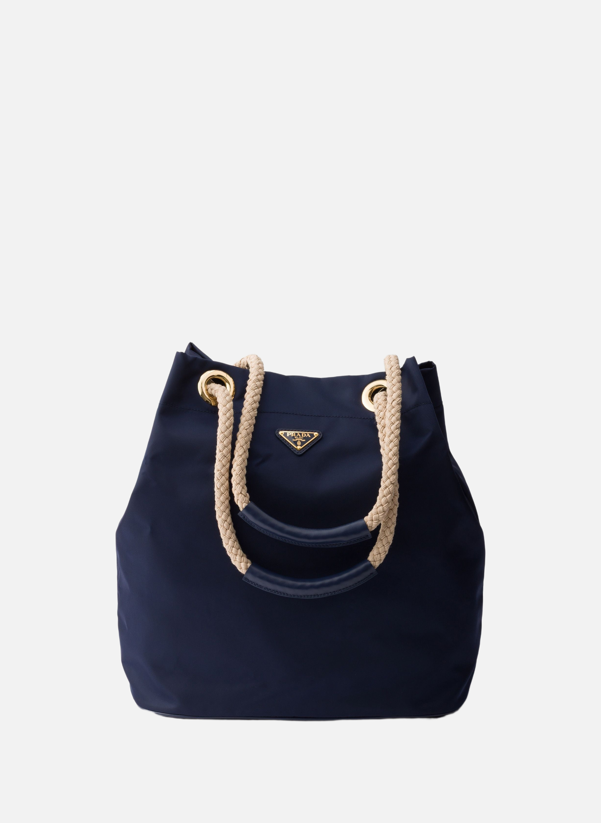 Grand sac seau prada mariner en re-nylon PRADA Bleu