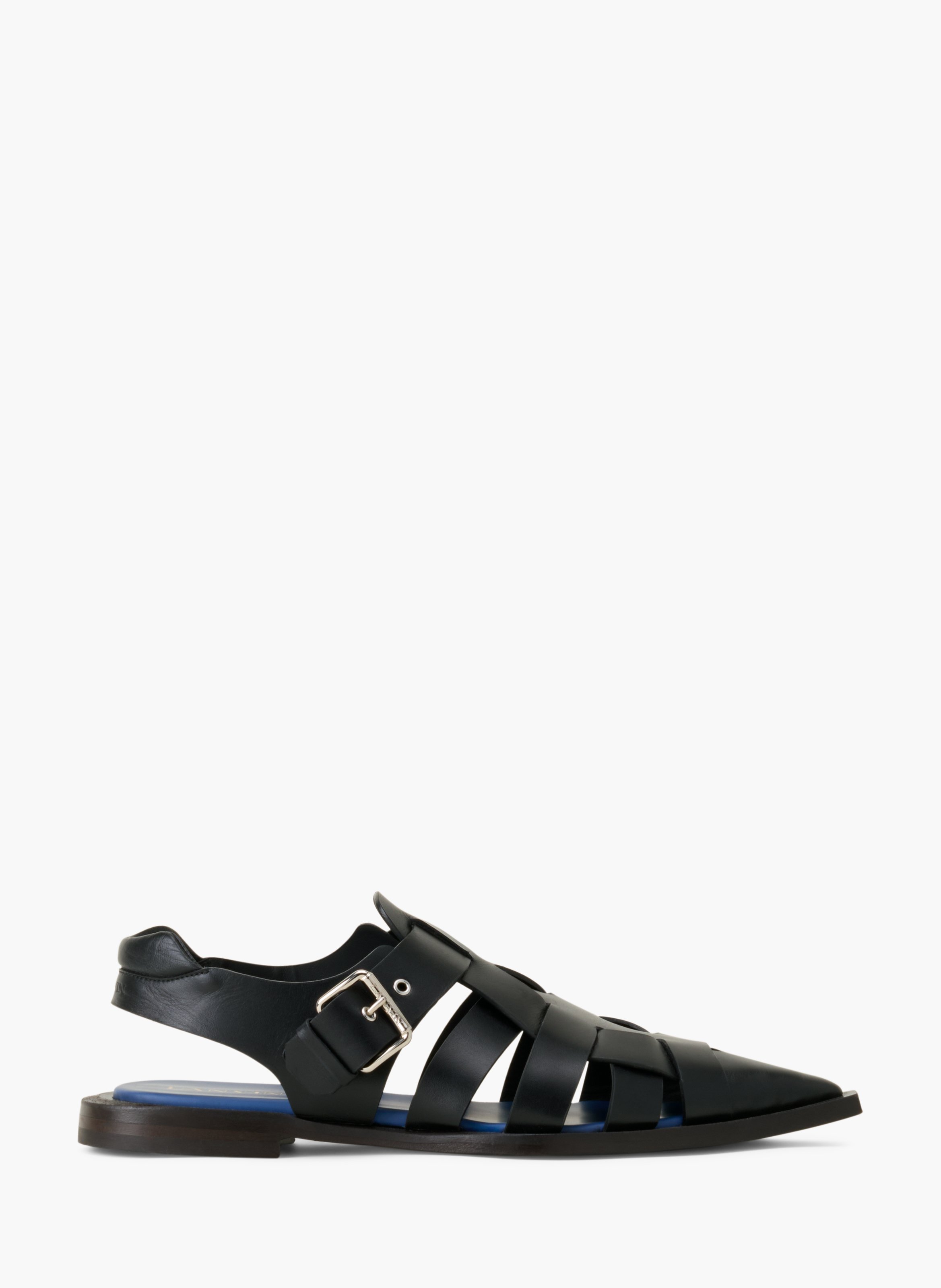 Sandale à bout pointu en cuir LANVIN Noir