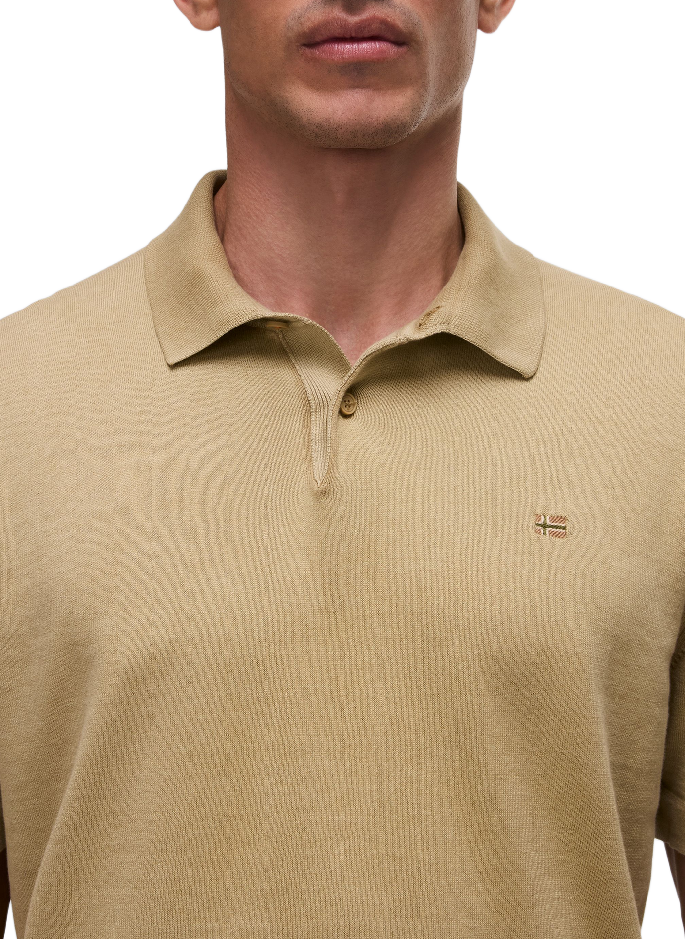 Polo manches courtes en coton NAPAPIJRI Beige