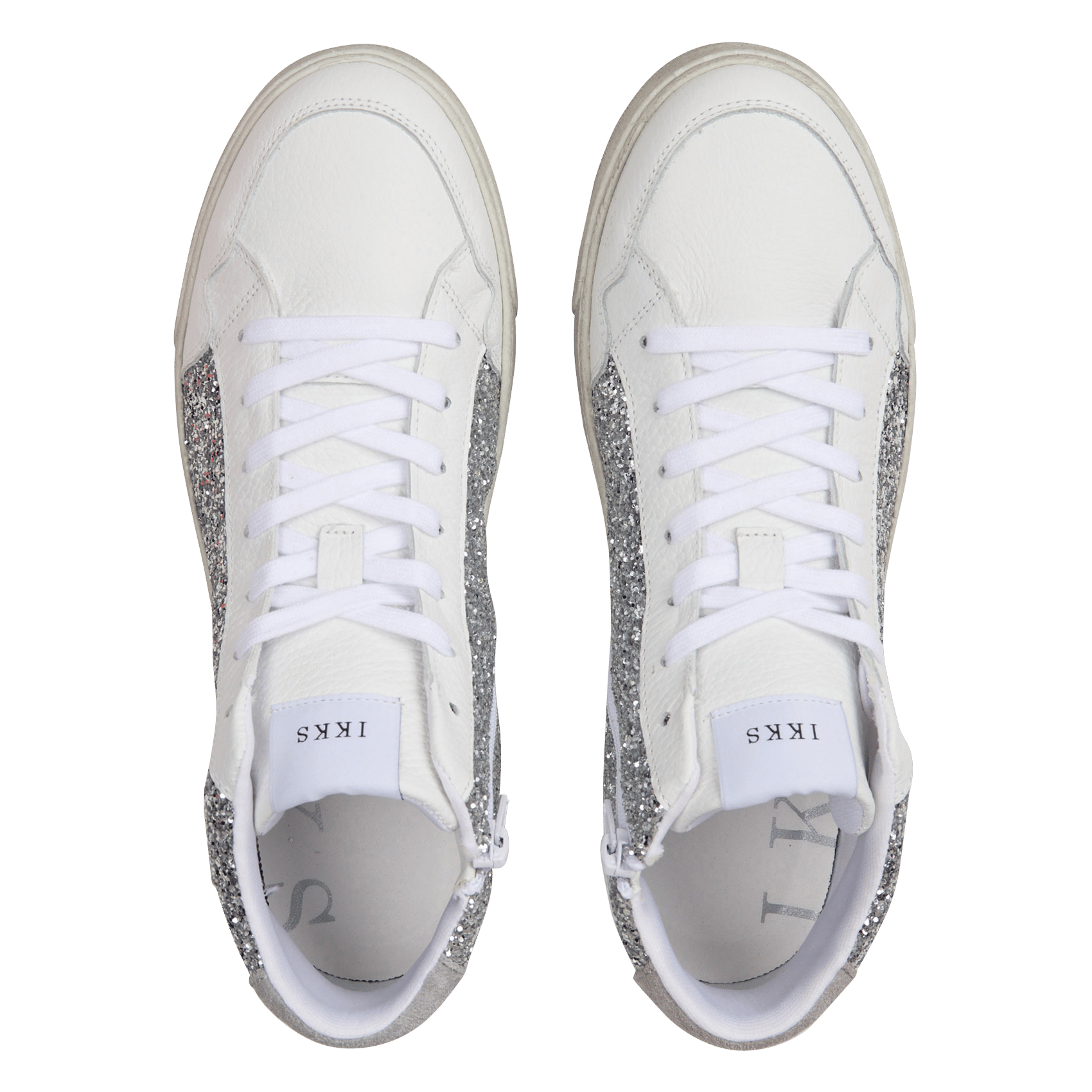 Baskets montantes en cuir IKKS Argent