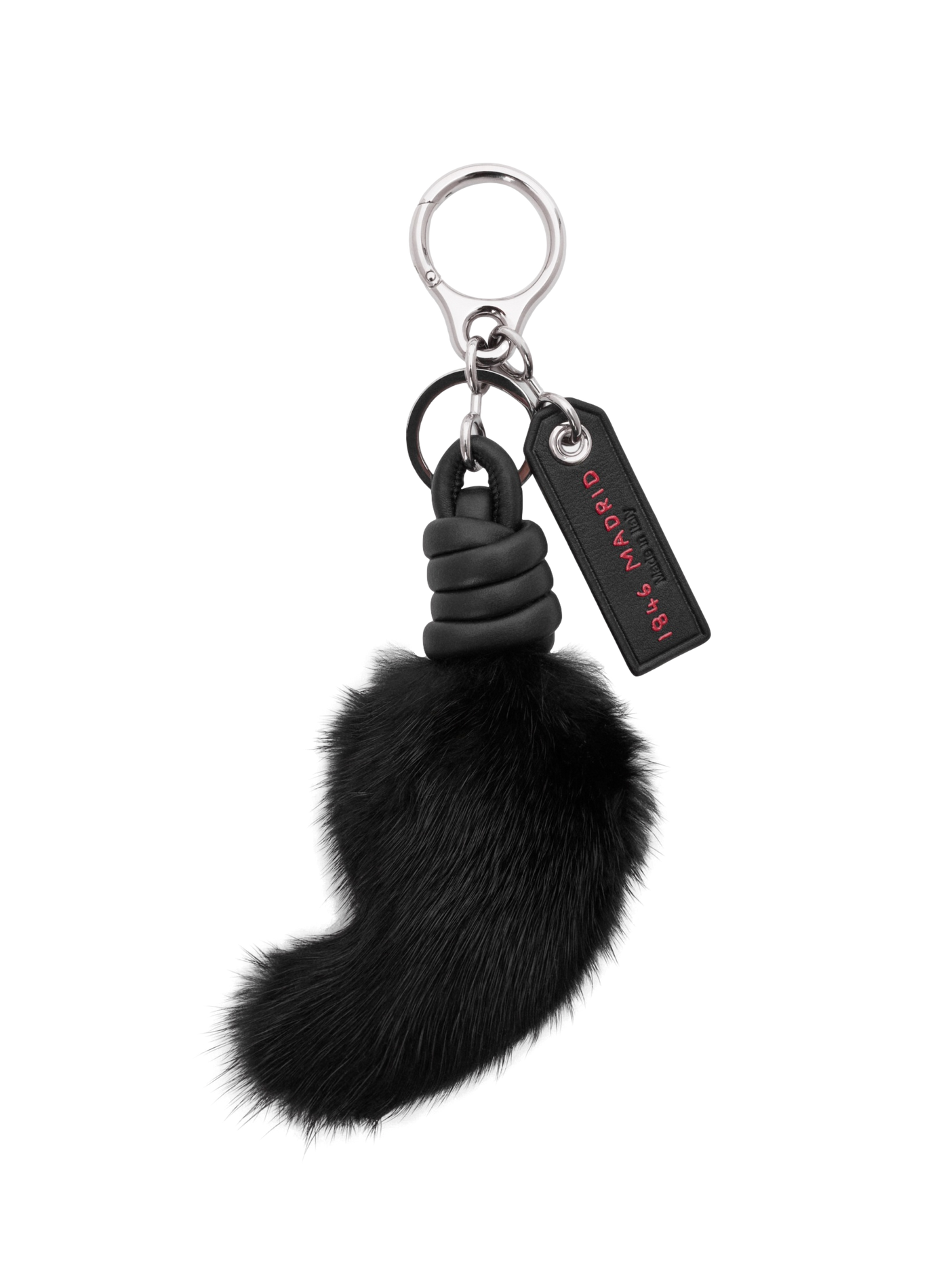 Anhänger für Handtaschen mit Löwenschwanz aus Nerz und Kalbsleder LOEWE Schwarz