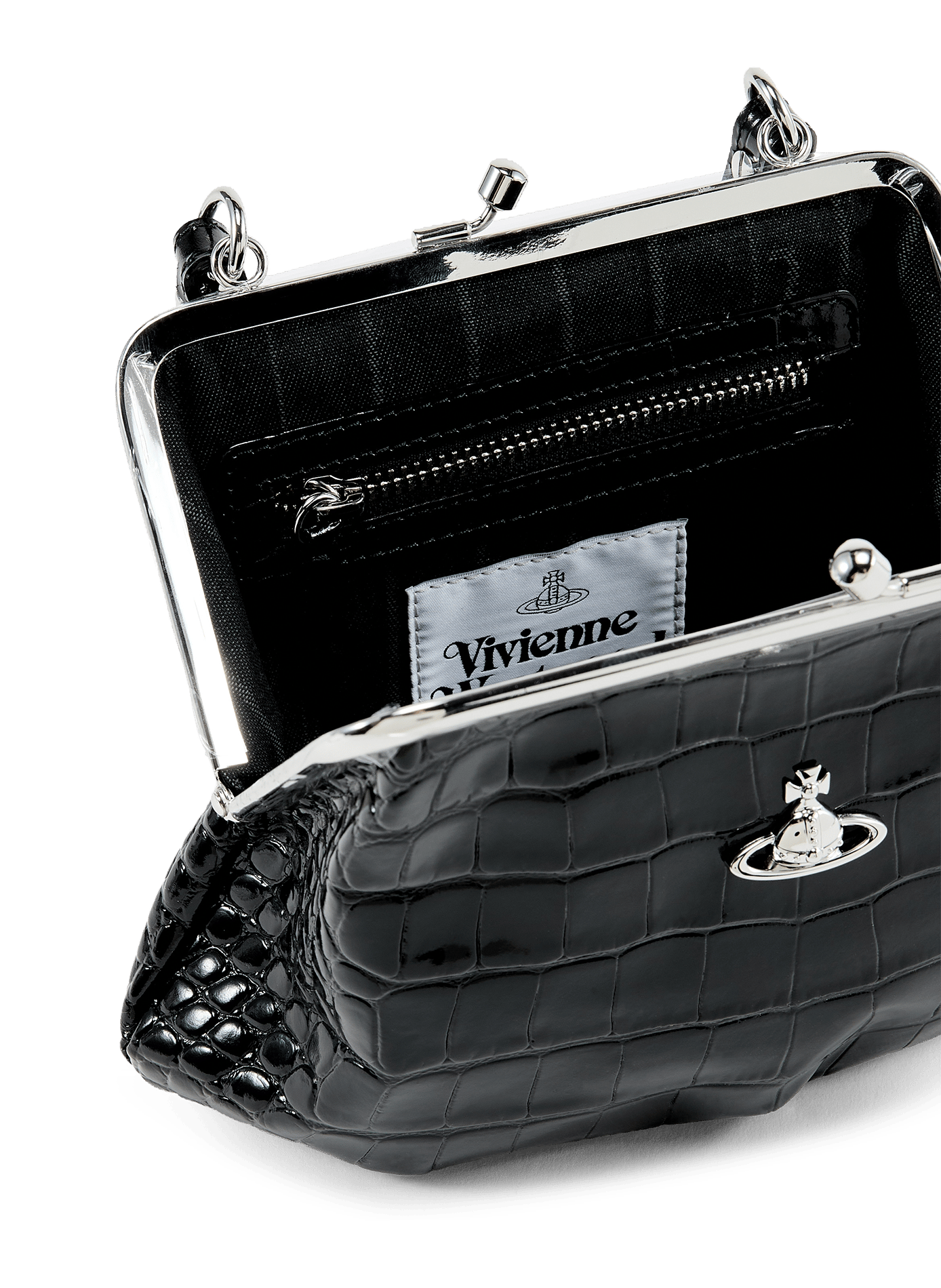 Embossed leather handbag VIVIENNE WESTWOOD Black