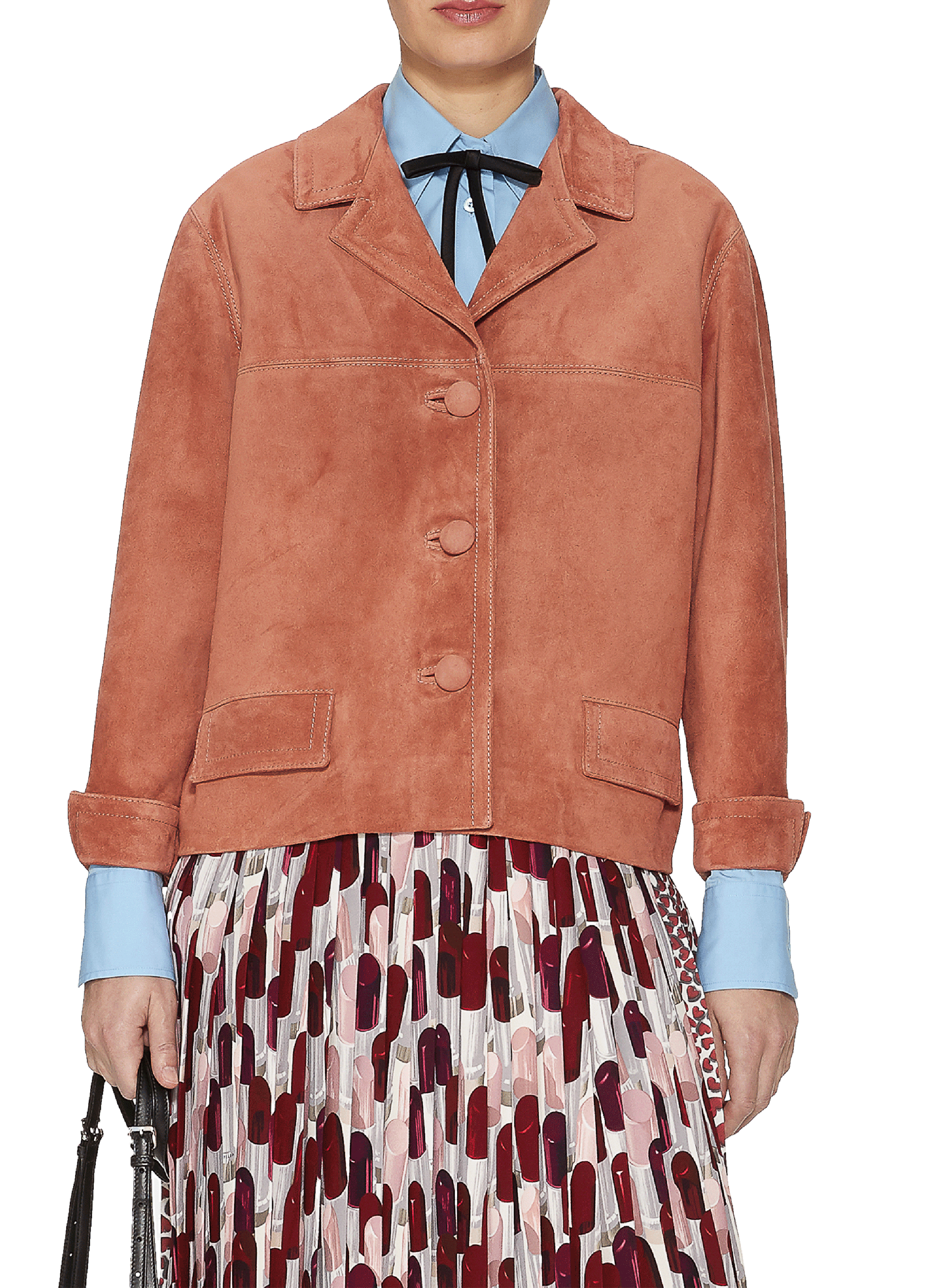 Suède jas PRADA Oranje