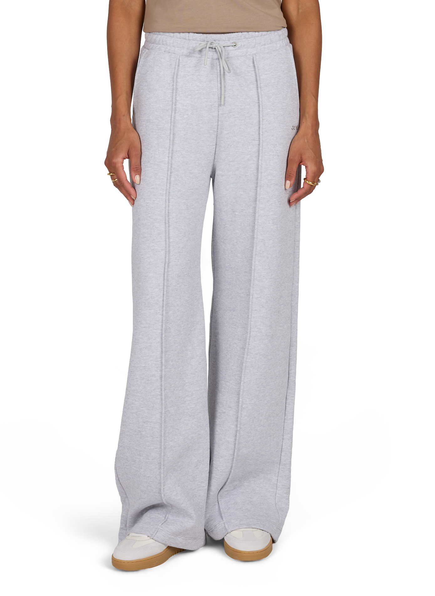 Pleated cotton blend sweatpants GUESS Grey
