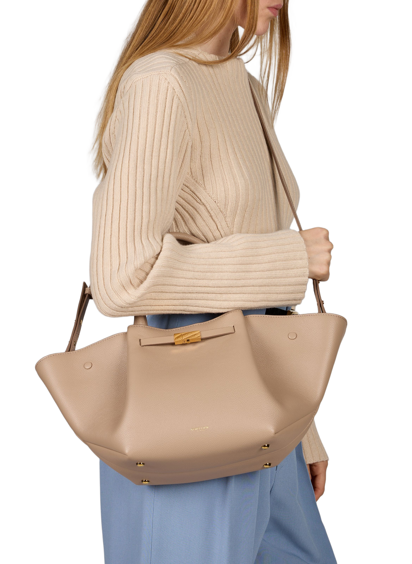 Sac à main Midi New York en cuir DEMELLIER LONDON Beige