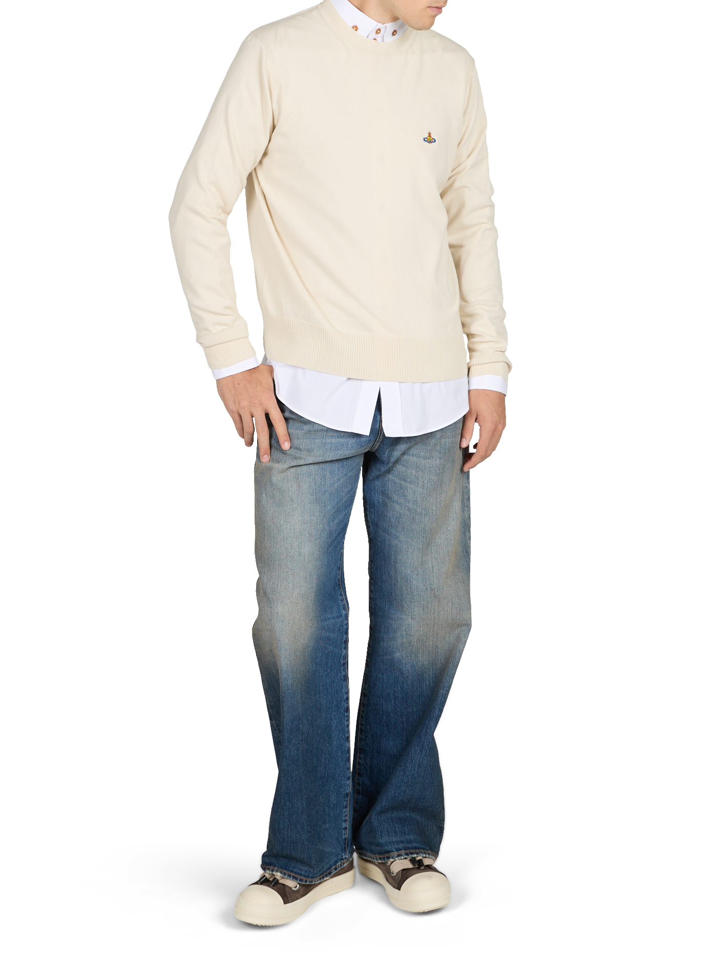 Alex straight fit sweater in cotton and cashmere VIVIENNE WESTWOOD Beige