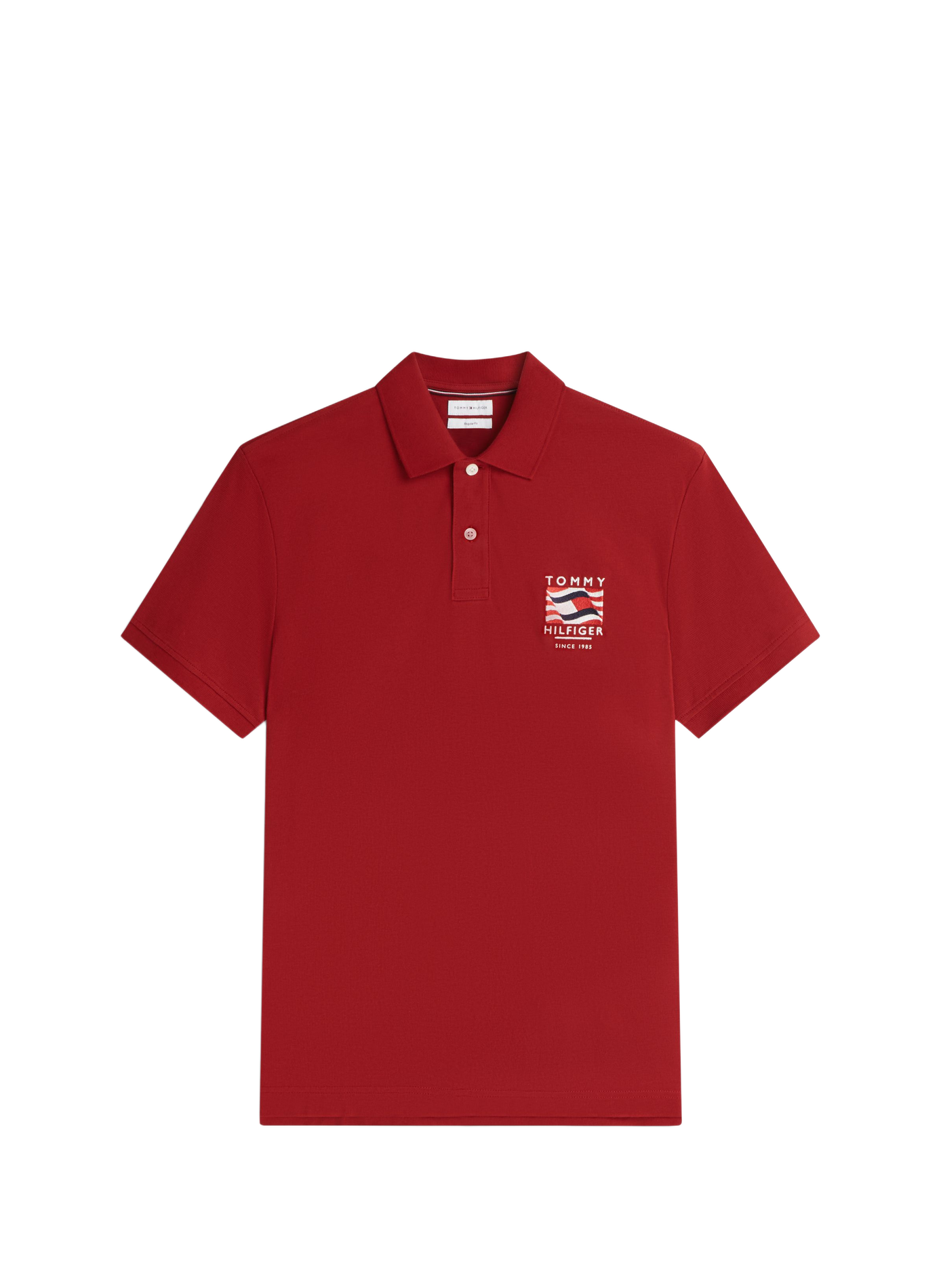 Short-sleeved cotton polo with logo TOMMY HILFIGER Red