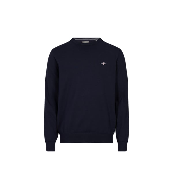 Pull droit à logo brodé en coton Pull droit à logo brodé en coton