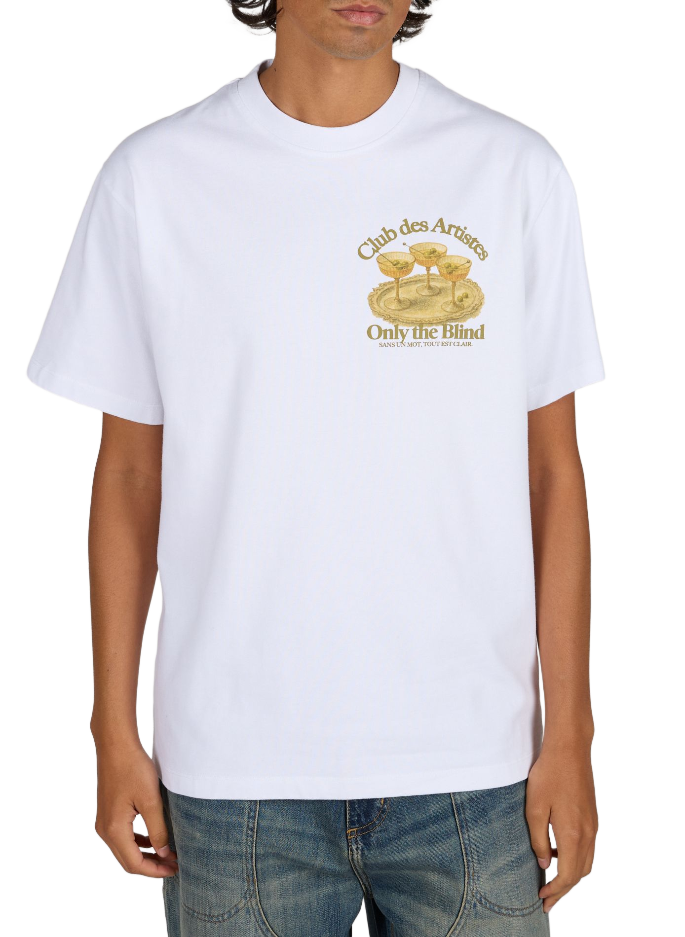 Printed cotton T-shirt ONLY THE BLIND White