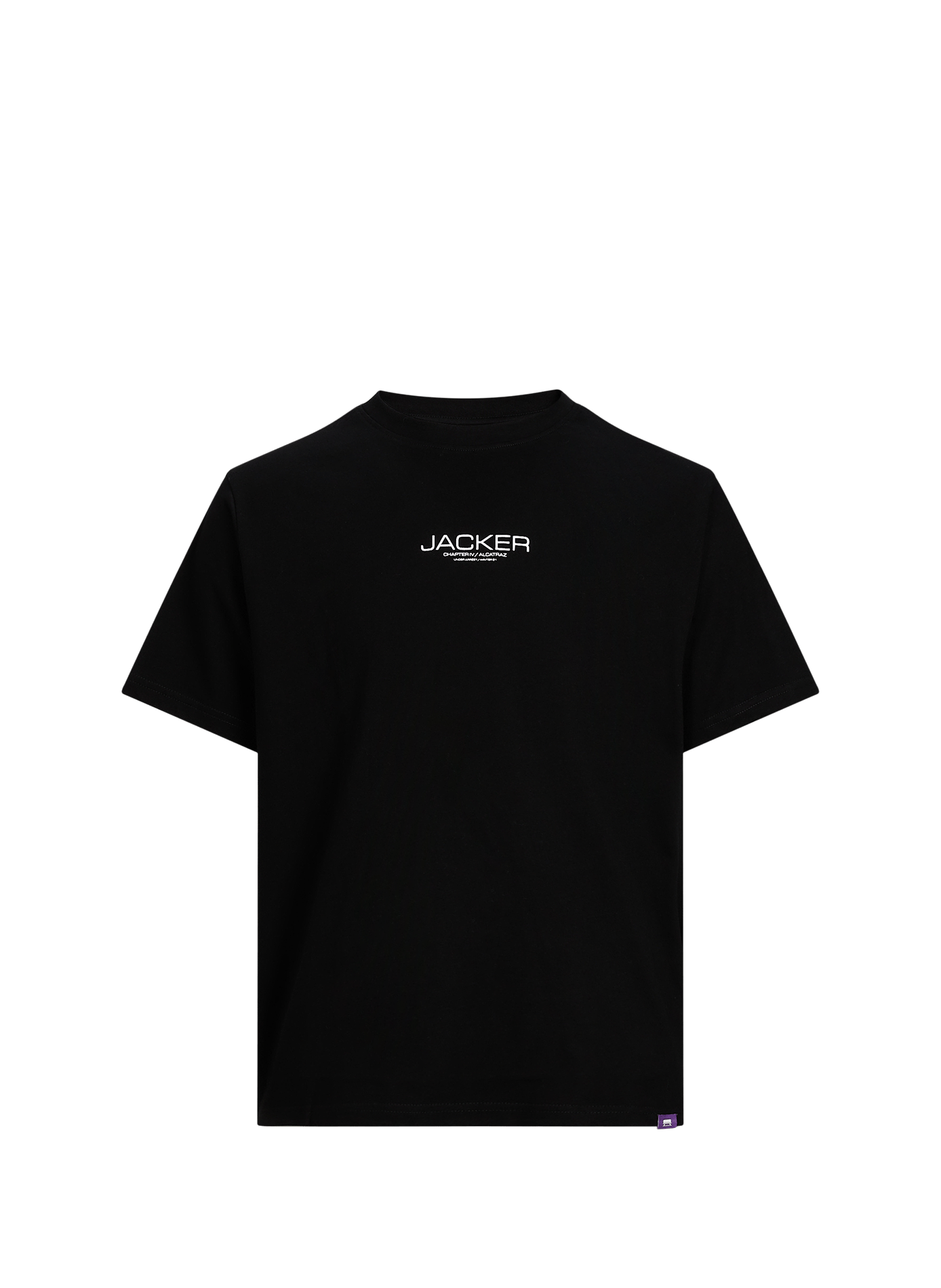Recht T-shirt met zeefdruk in katoen JACKER. Zwart
