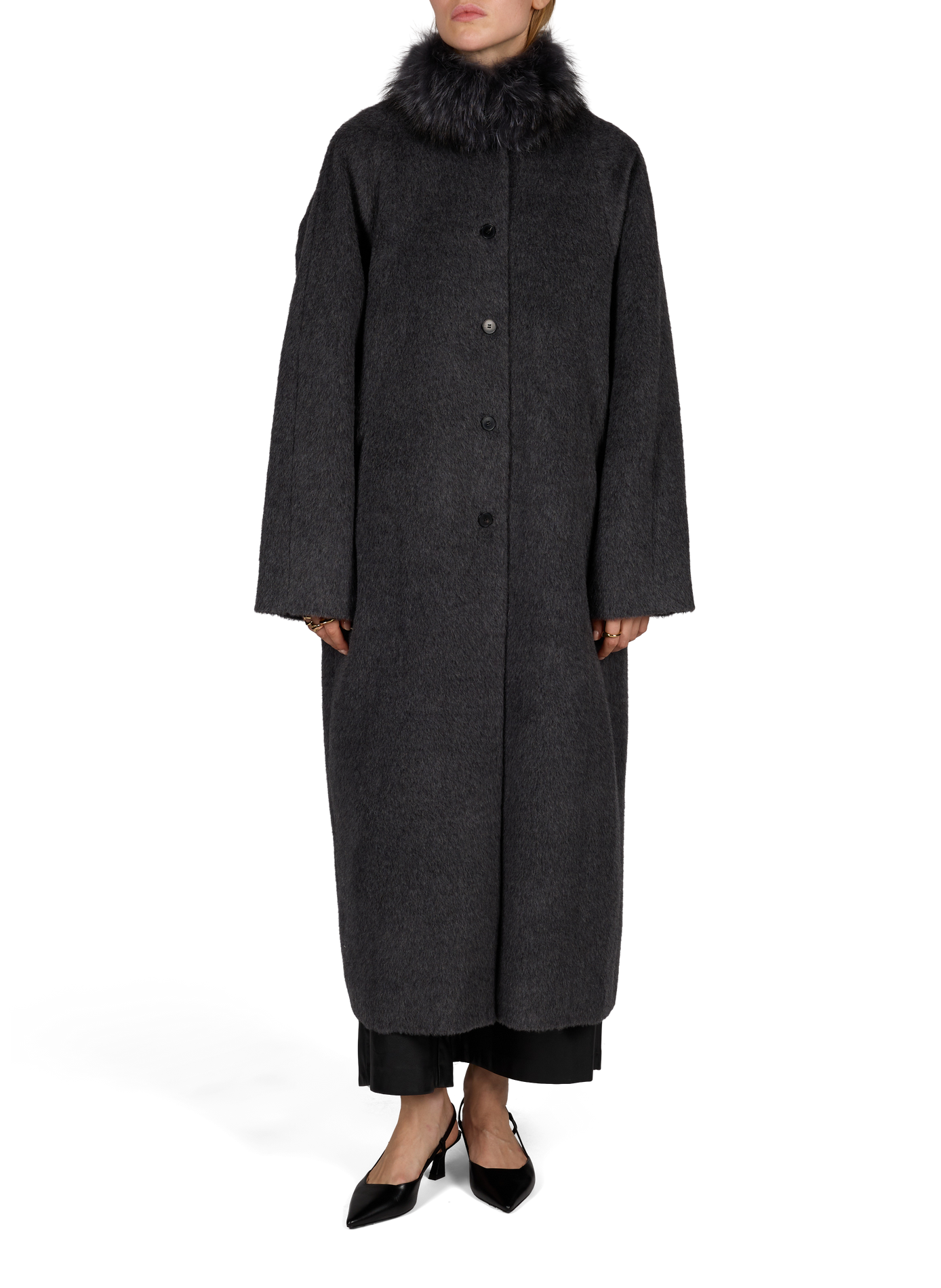 Cléo long coat in wool and alpaca VIKTORIA CHAN Grey