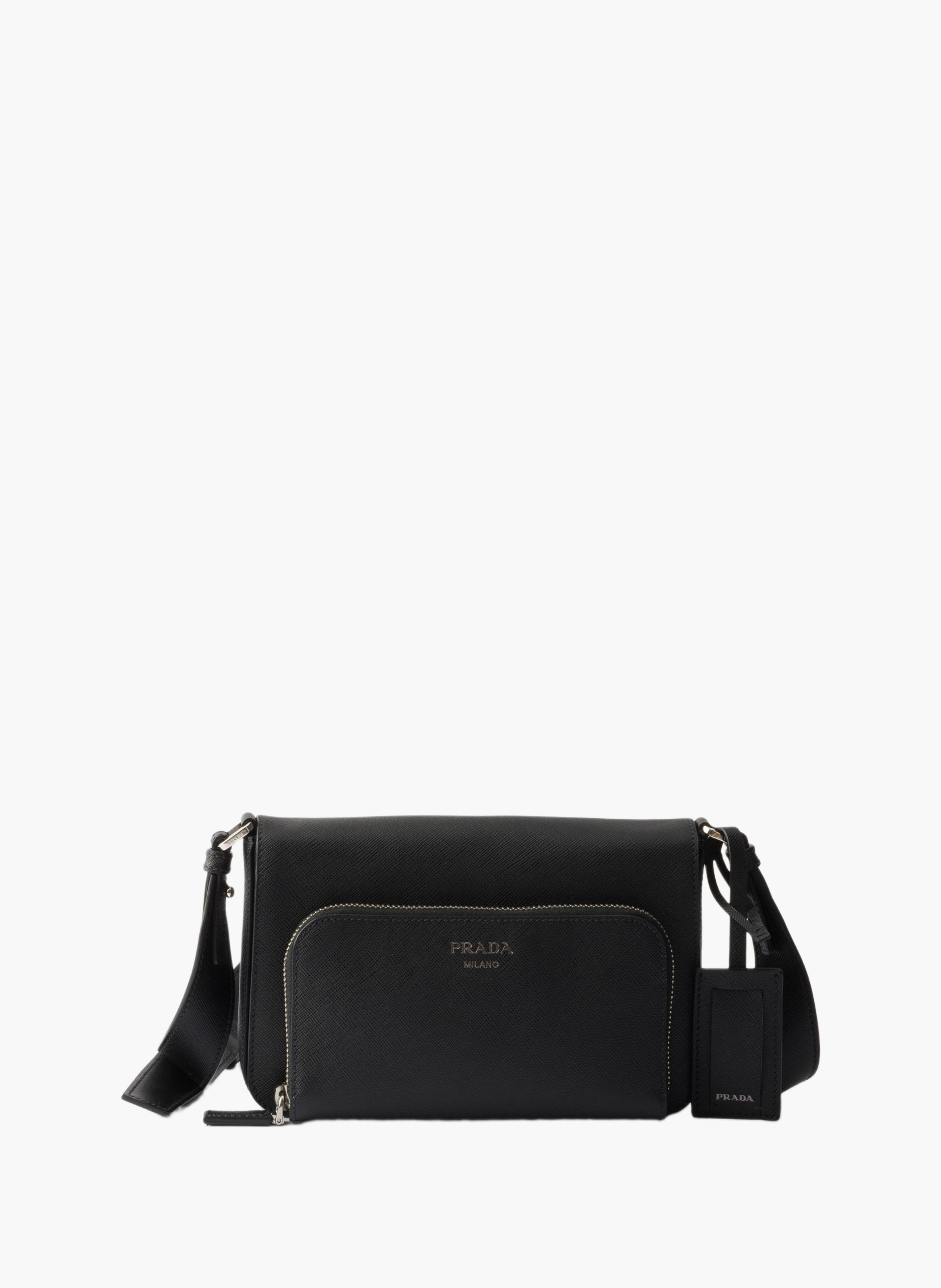 Sac porté épaule en cuir saffiano PRADA Noir
