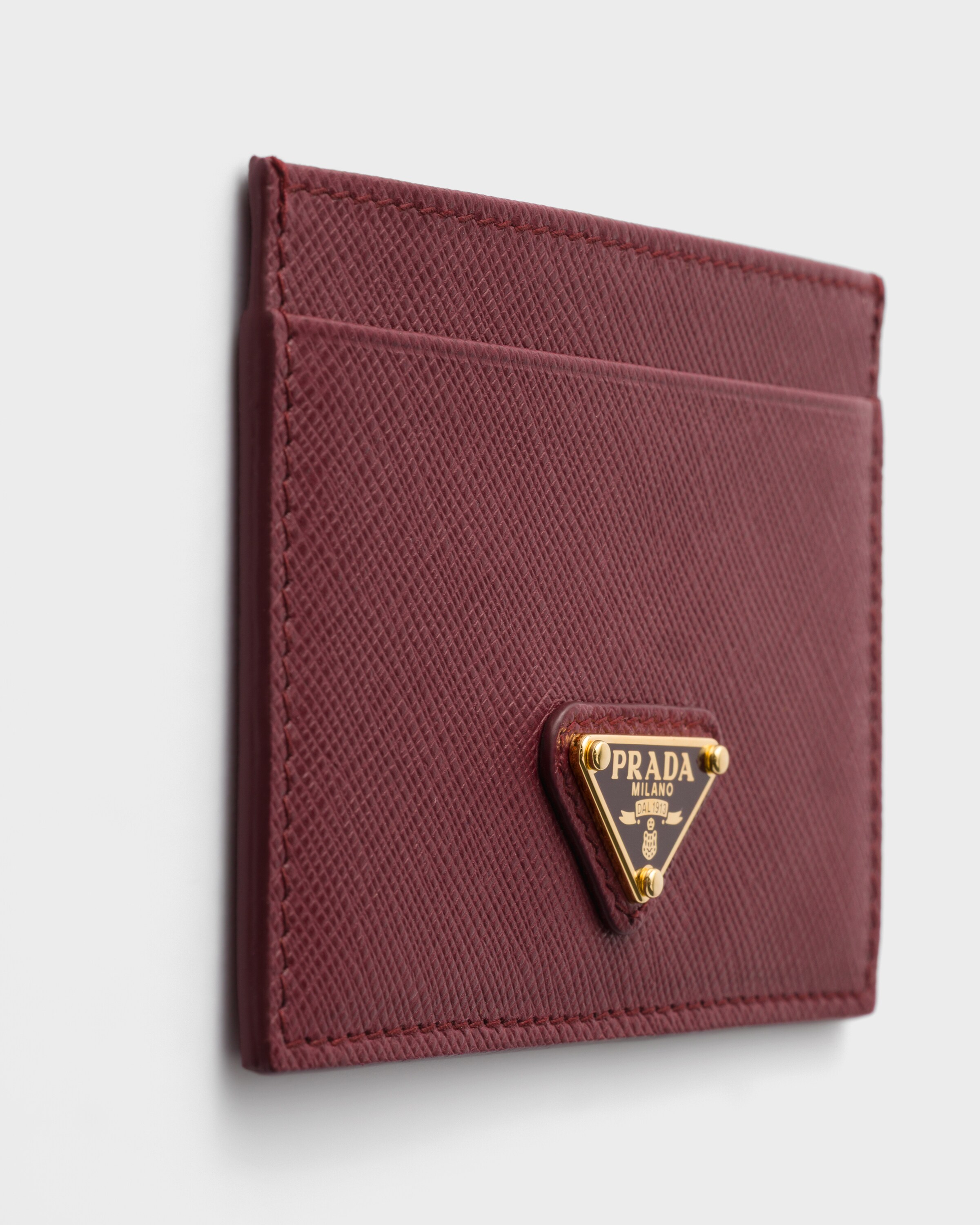 Porte-cartes en cuir saffiano PRADA Rouge
