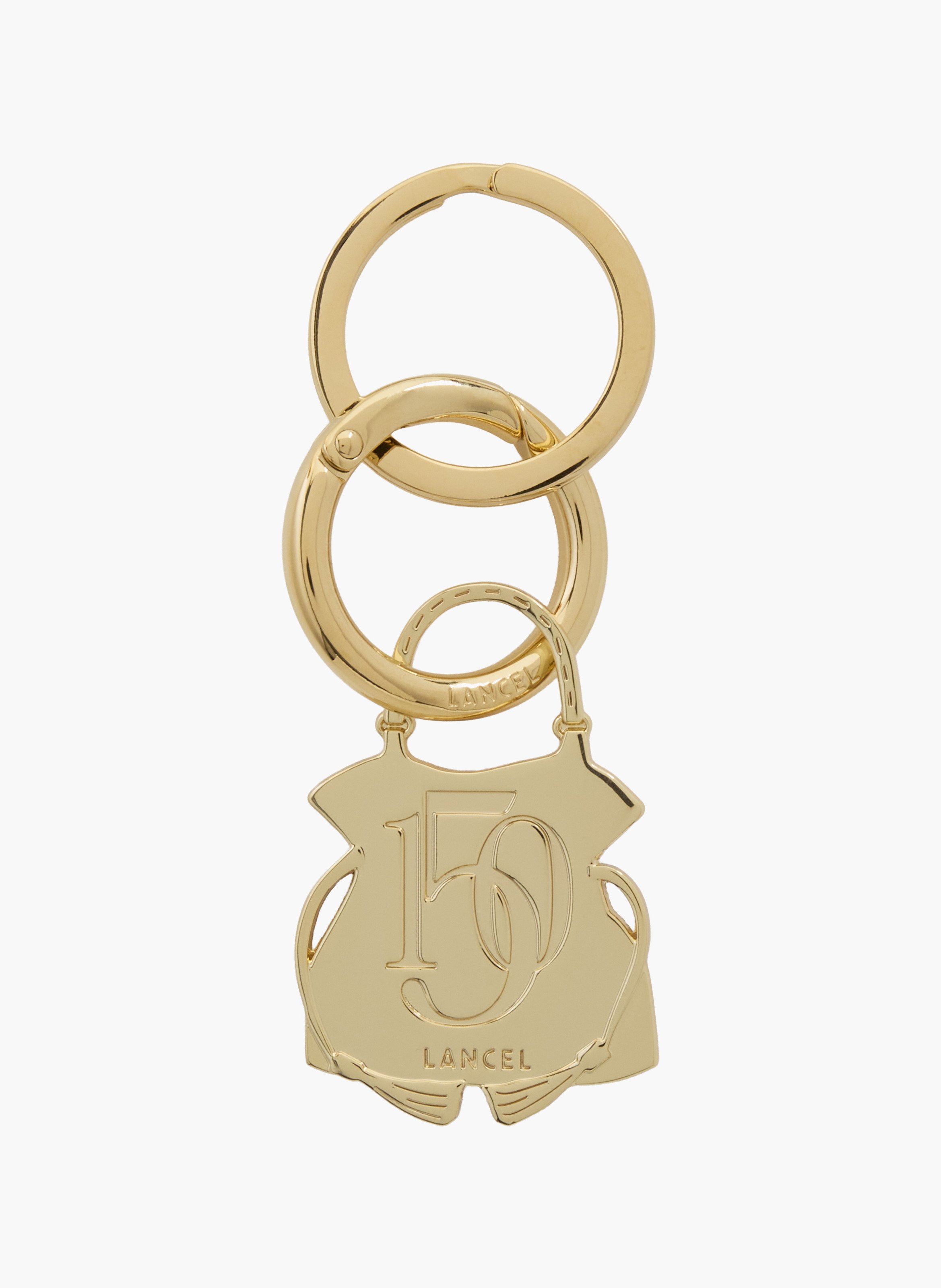 Porte-cles capsule lancel 150y en animation 150y : metal & cuir de vachette graine LANCEL Rouge
