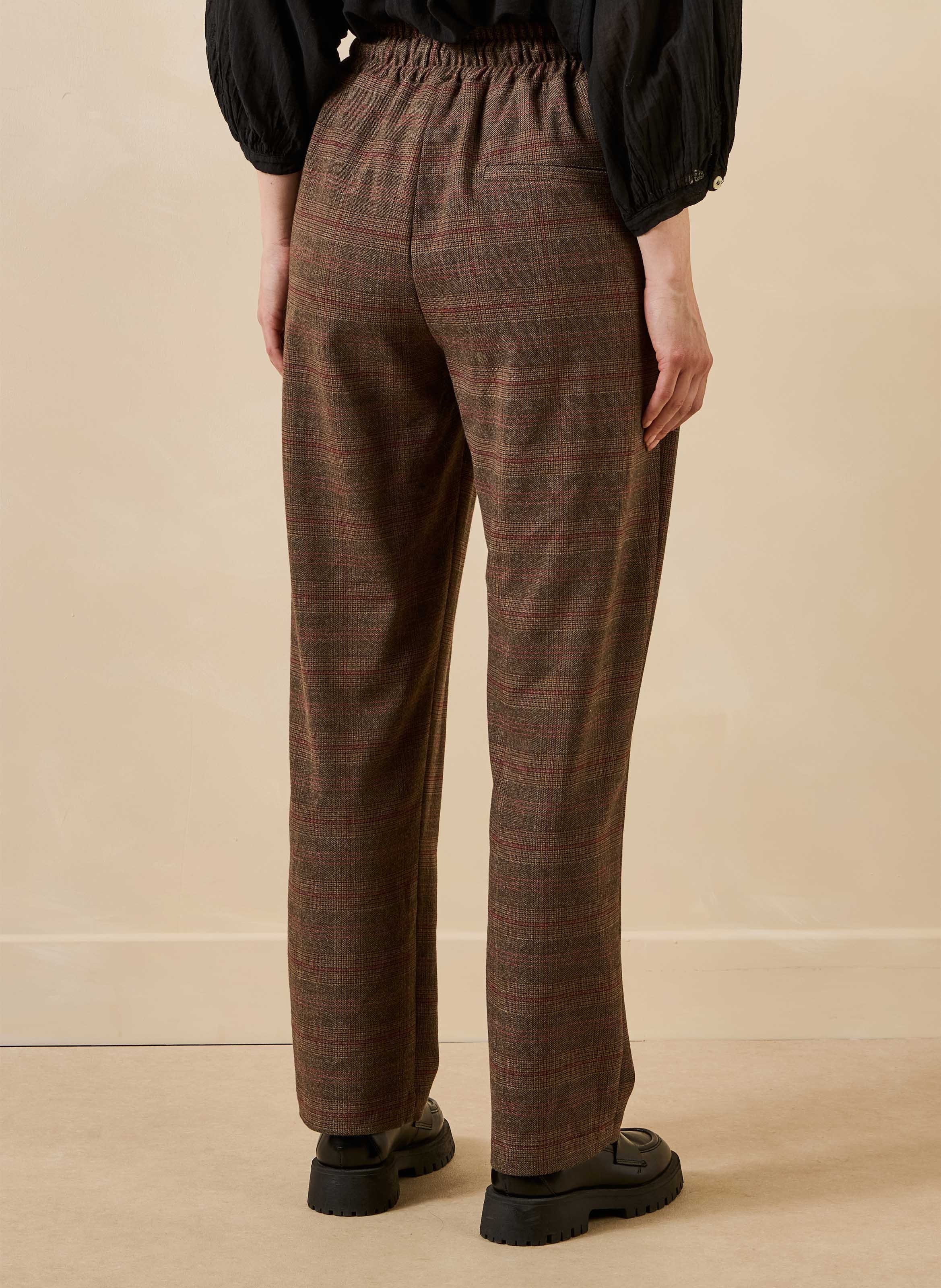 Rechte broek met ruitjes LA FEE MARABOUTEE Bruin