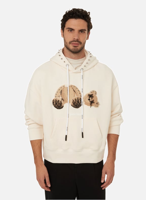 Hoodie PA Teddy Punk en coton Beige by PALM ANGELS PALM ANGELS Hoodie PA Teddy Punk en coton Beige