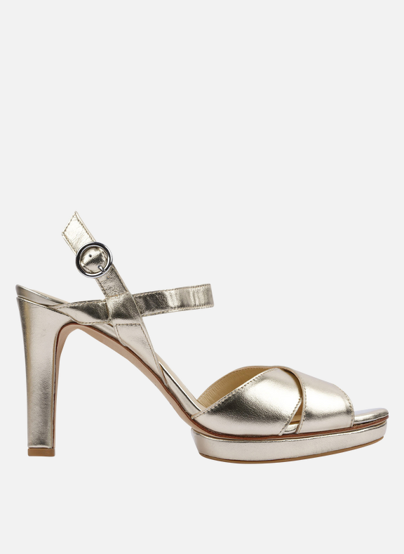 Sandales à talons en cuir métallisé timy | Doré Chaussures mariage The Wedding Explorer