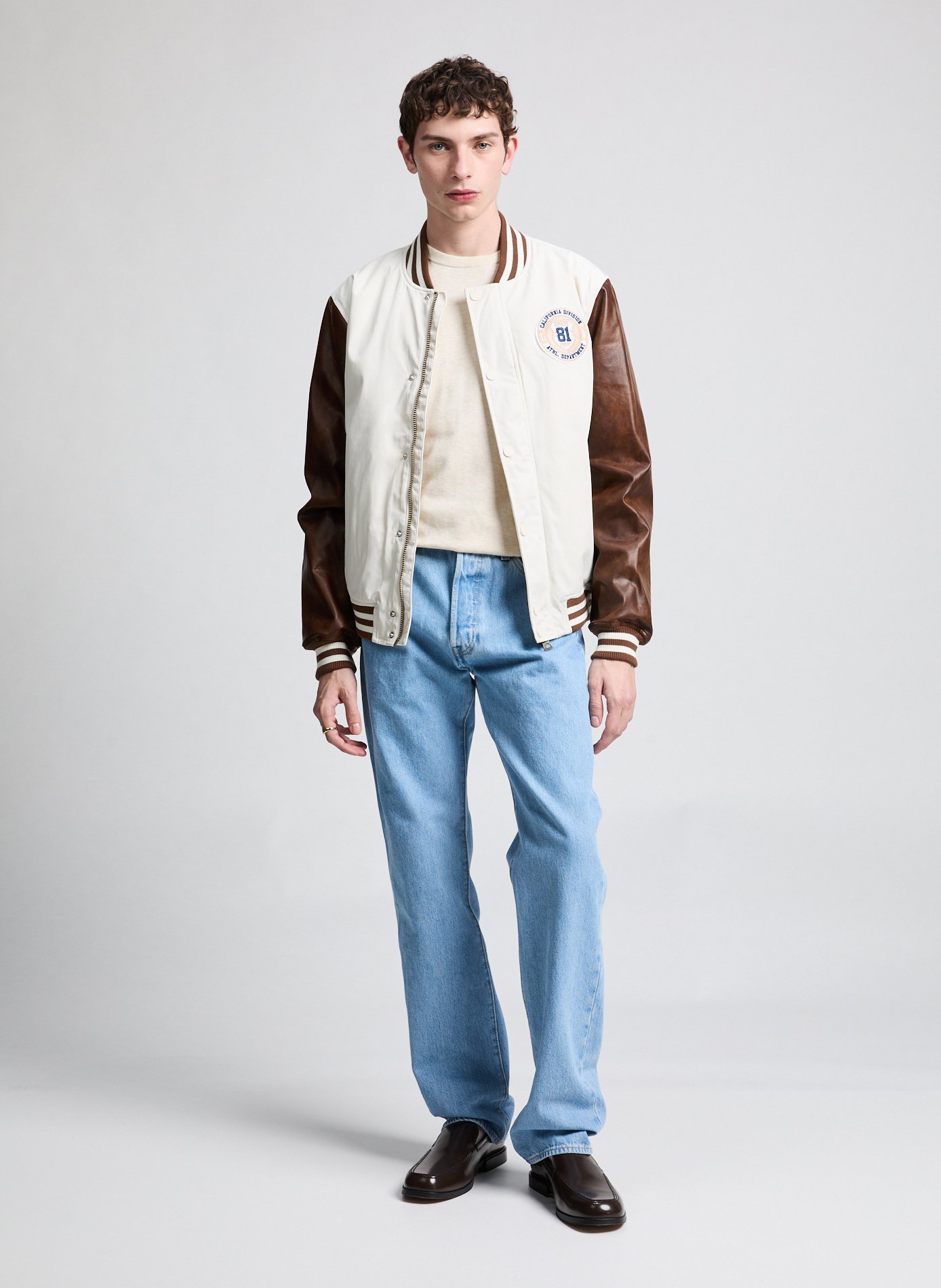 Bomber bi-matière rembourré GUESS Beige