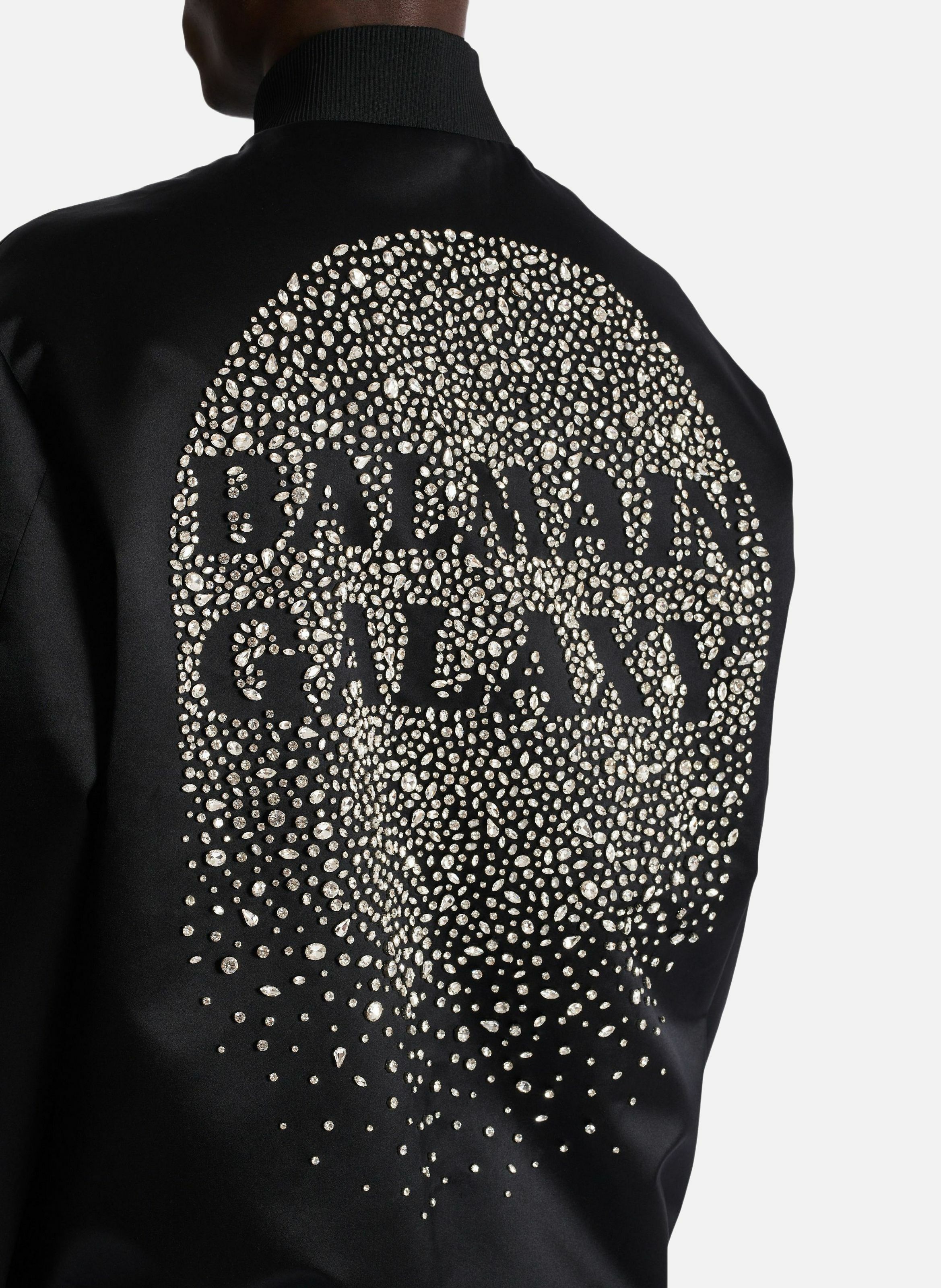 Bomber en satin brodé motif balmain galaxy BALMAIN Argent