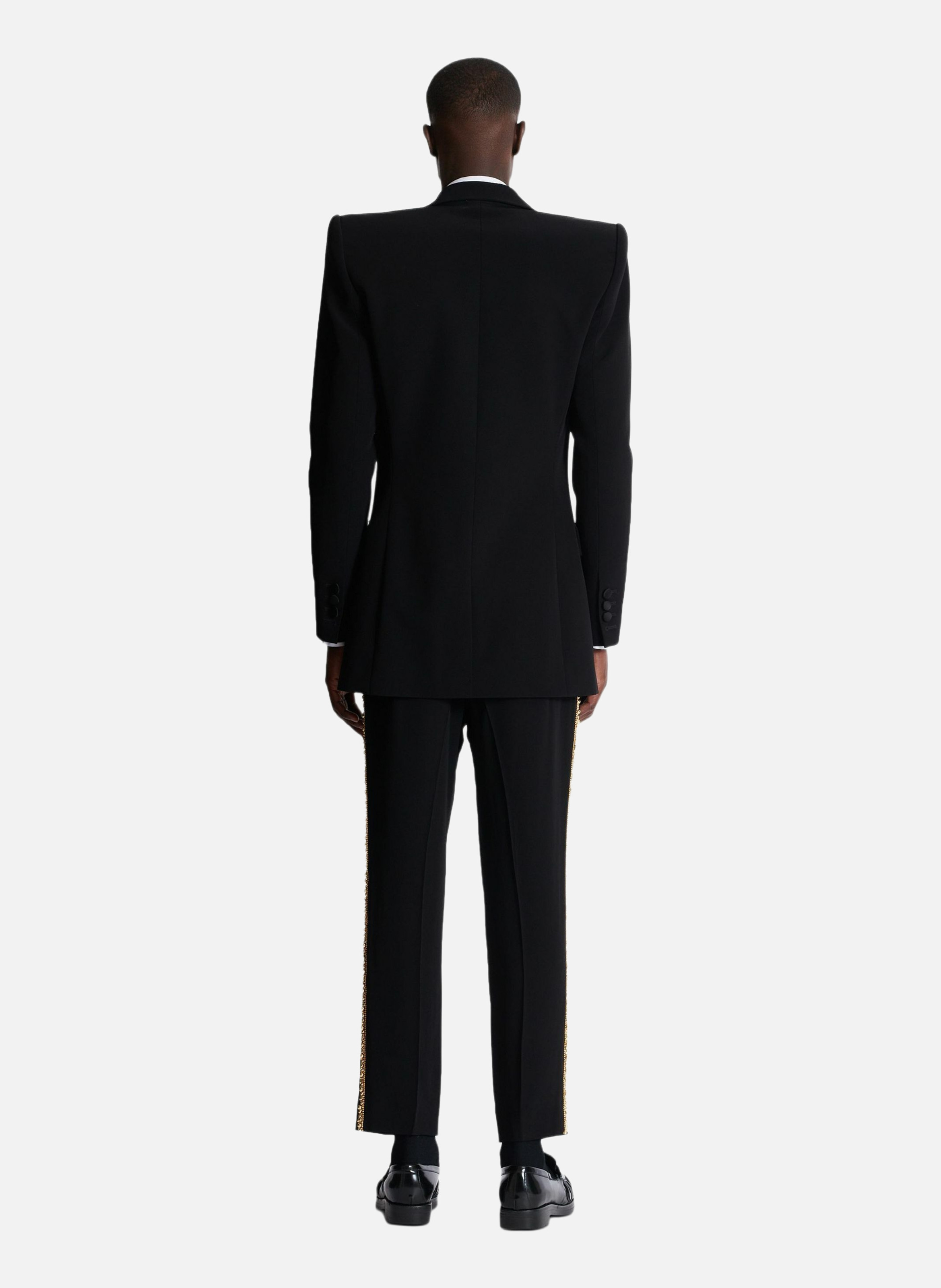 Veste 1 bouton à col brodé BALMAIN Noir