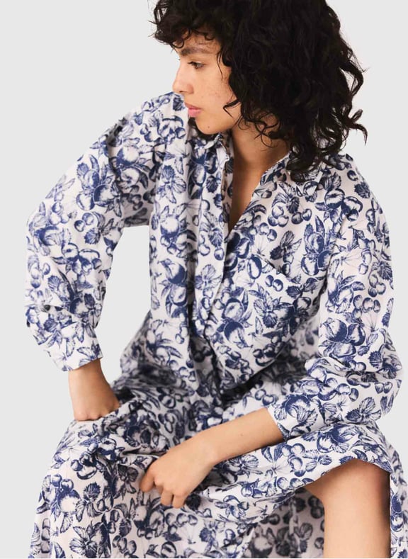 Chemise droite imprimée cerise Bleu by MAJE MAJE Chemise droite imprimée cerise Bleu