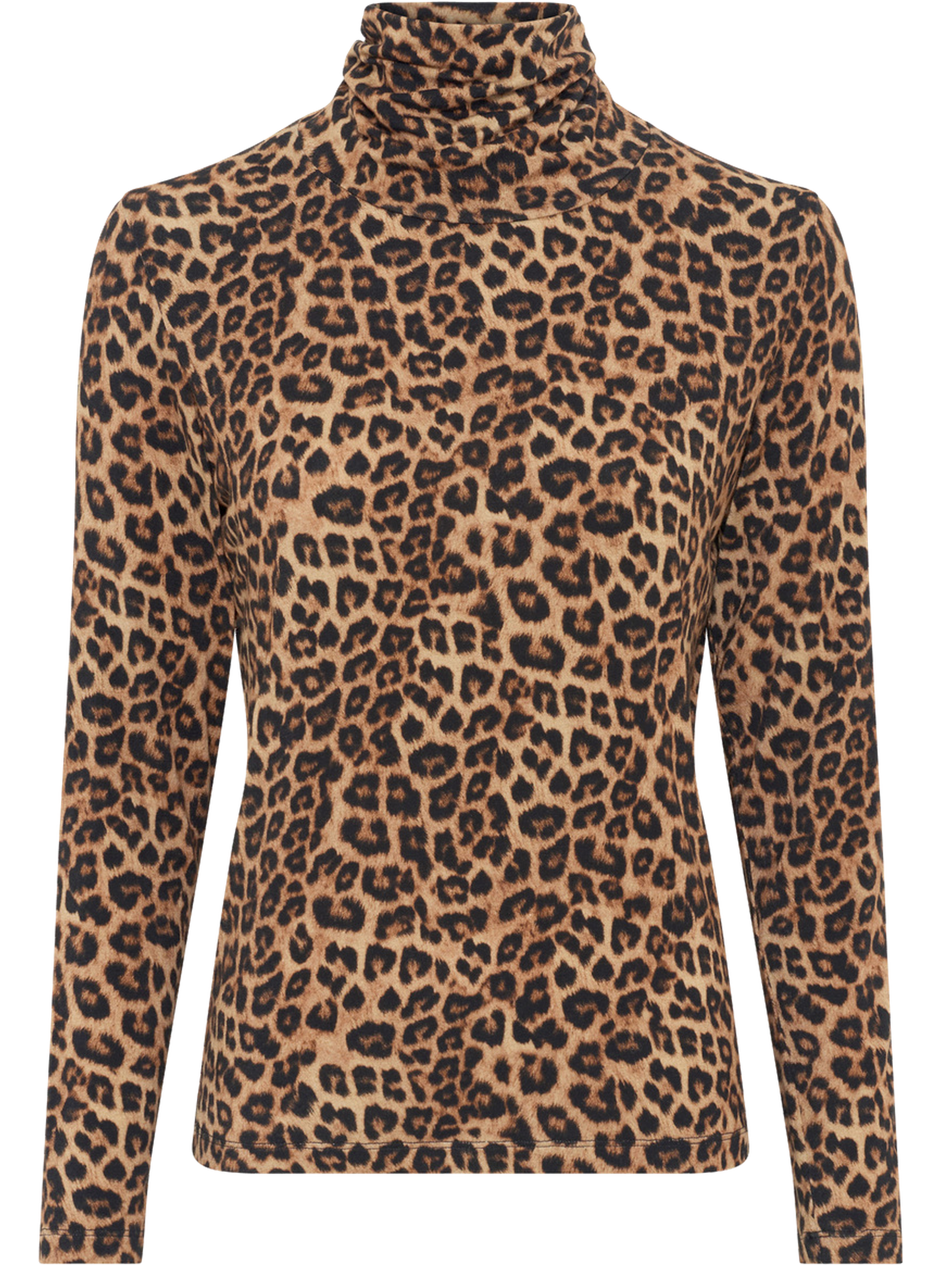 Col montant imprimé léopard - helene GERARD DAREL Marron
