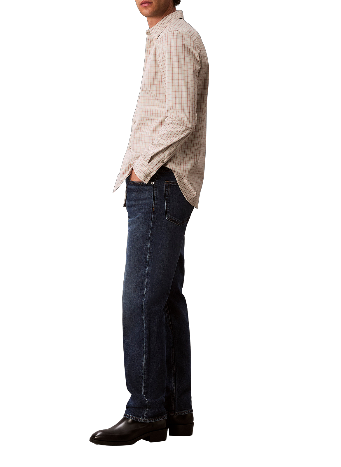 CALVIN KLEIN Jean droit en coton Bleu