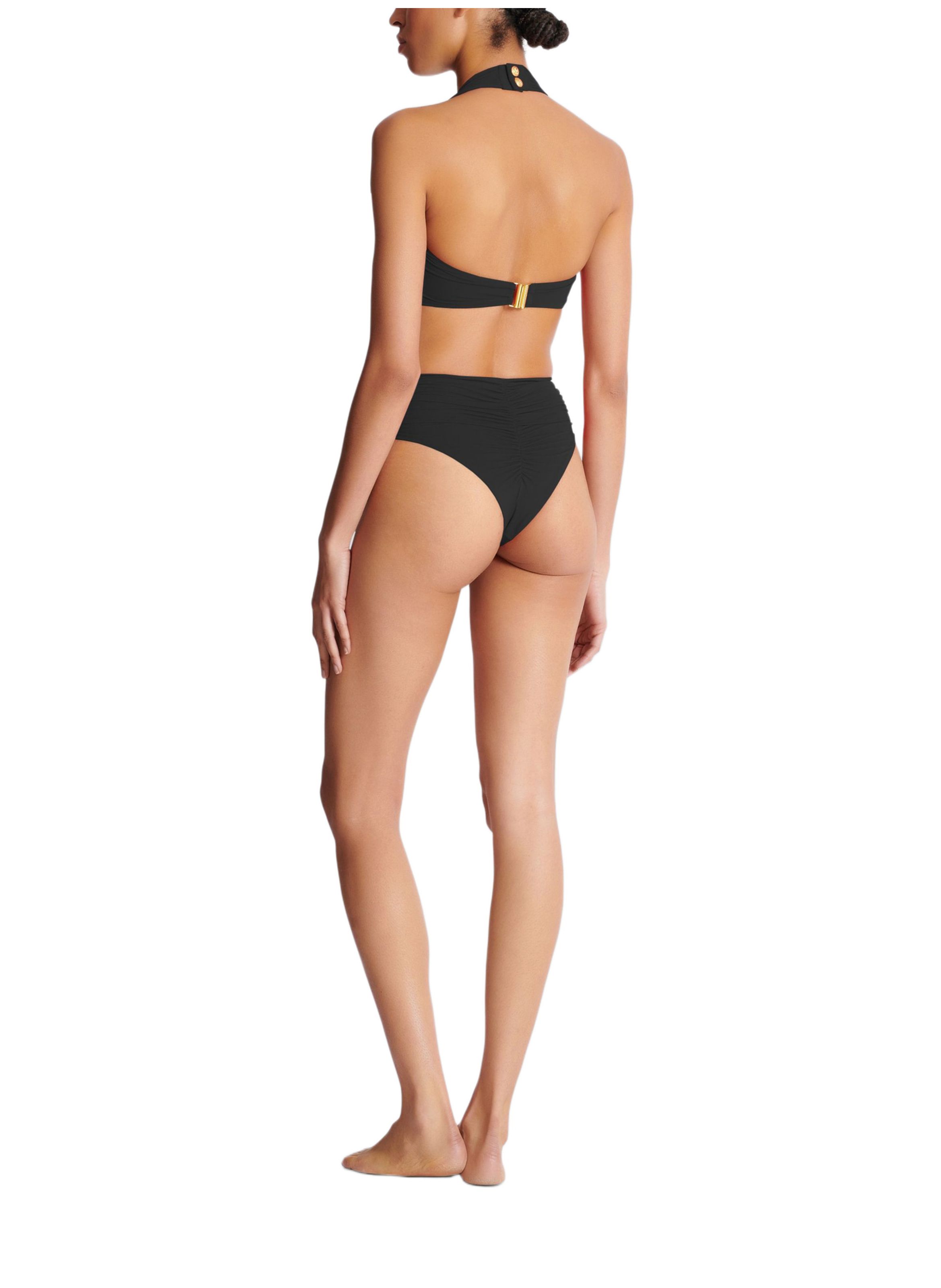 Maillot de bain deux pièces uni BALMAIN Noir