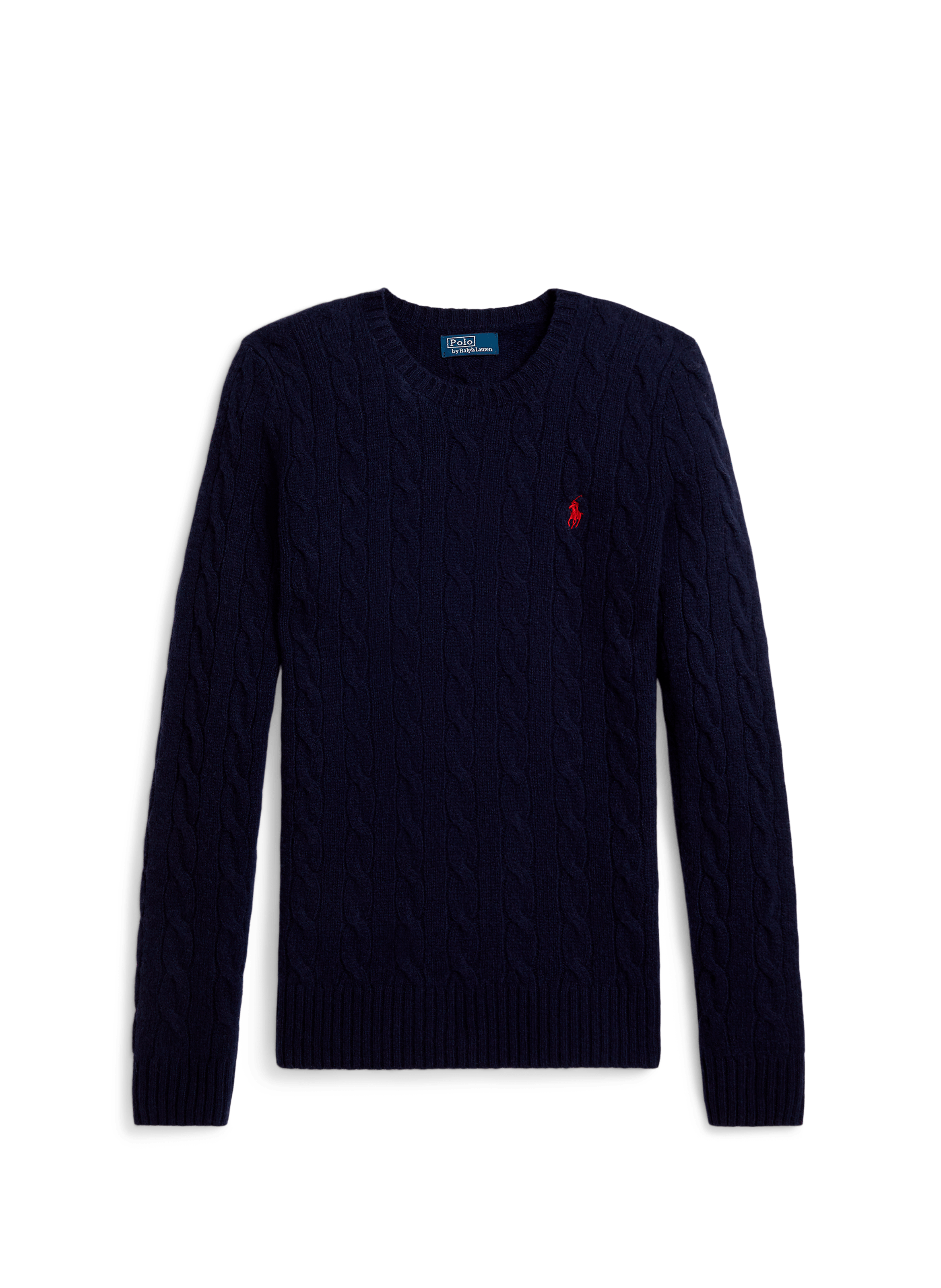 Pull col rond en laine et cachemire POLO RALPH LAUREN Bleu