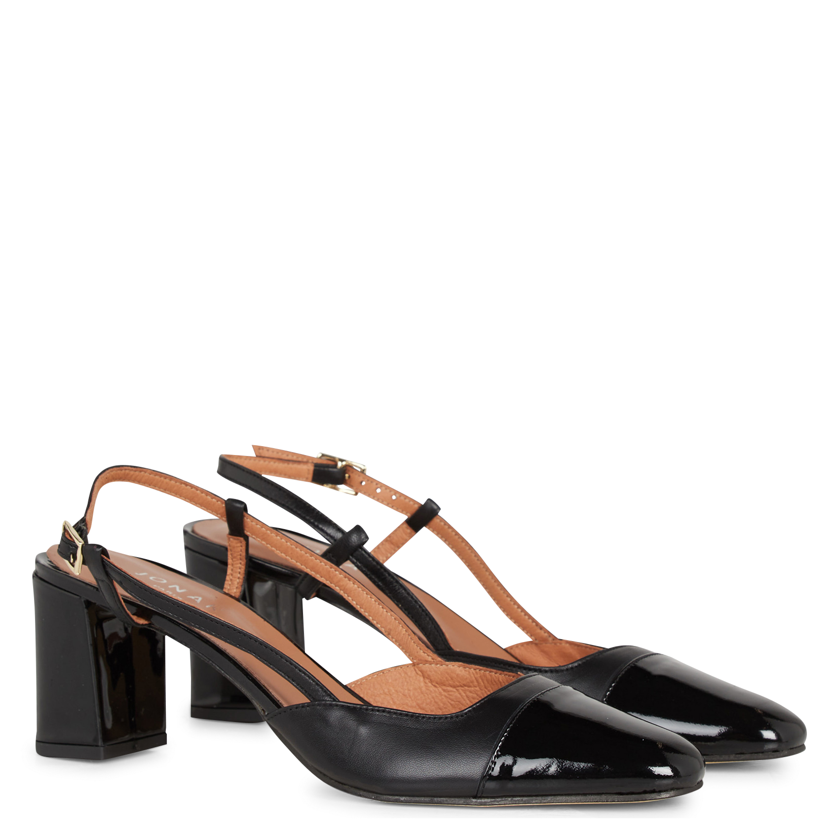 Babies à talons en cuir vernis dhapop JONAK Noir