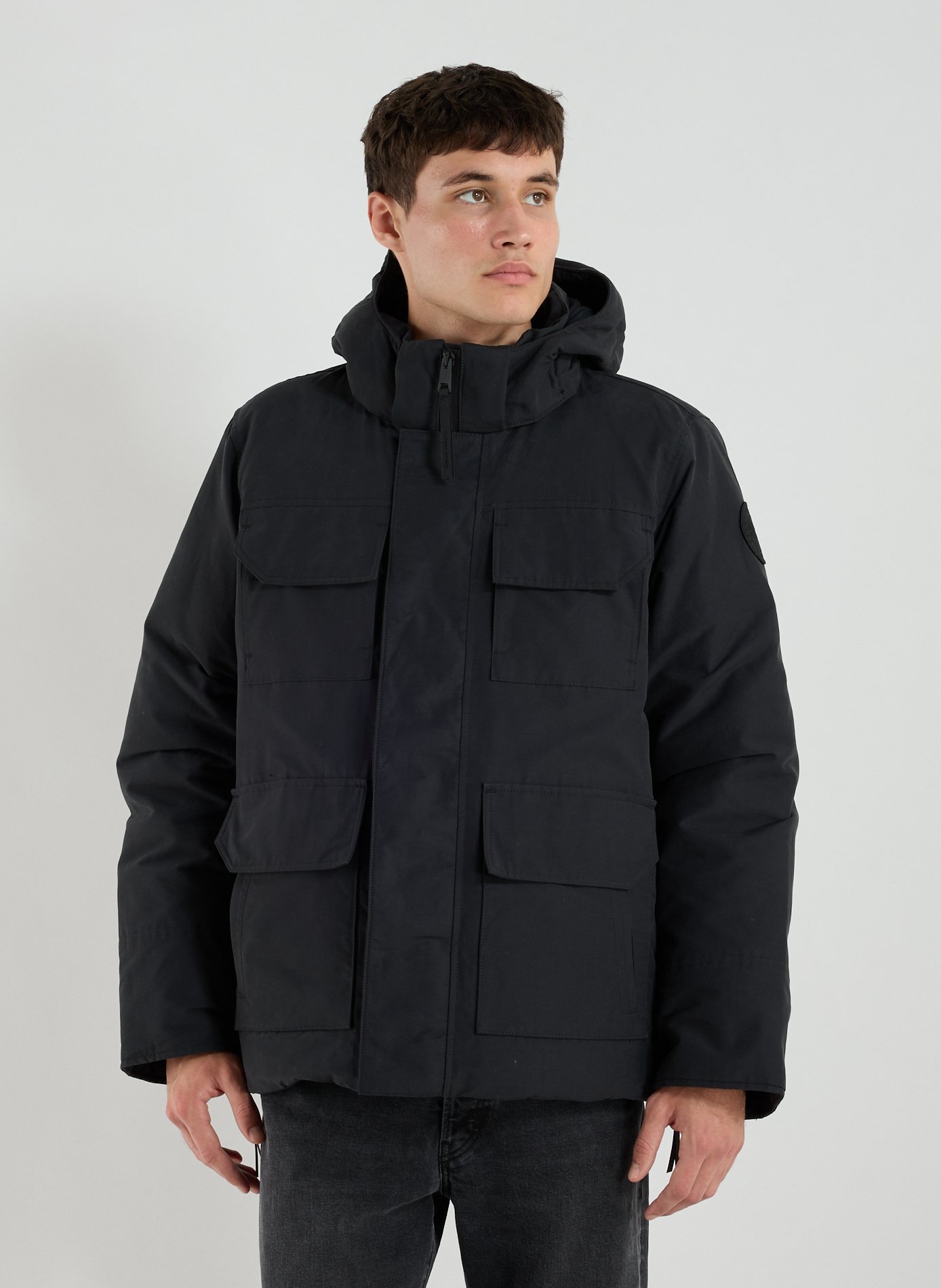 CANADA GOOSE Parka à capuche amovible en coton mélangé Gris
