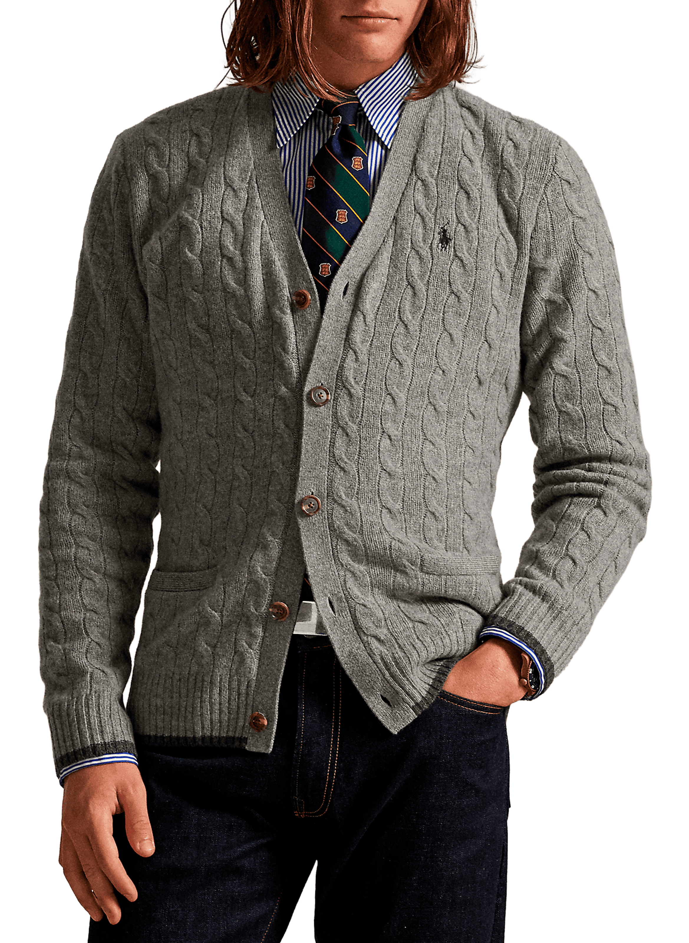 POLO RALPH LAUREN Wool and cashmere Cardigan Grey