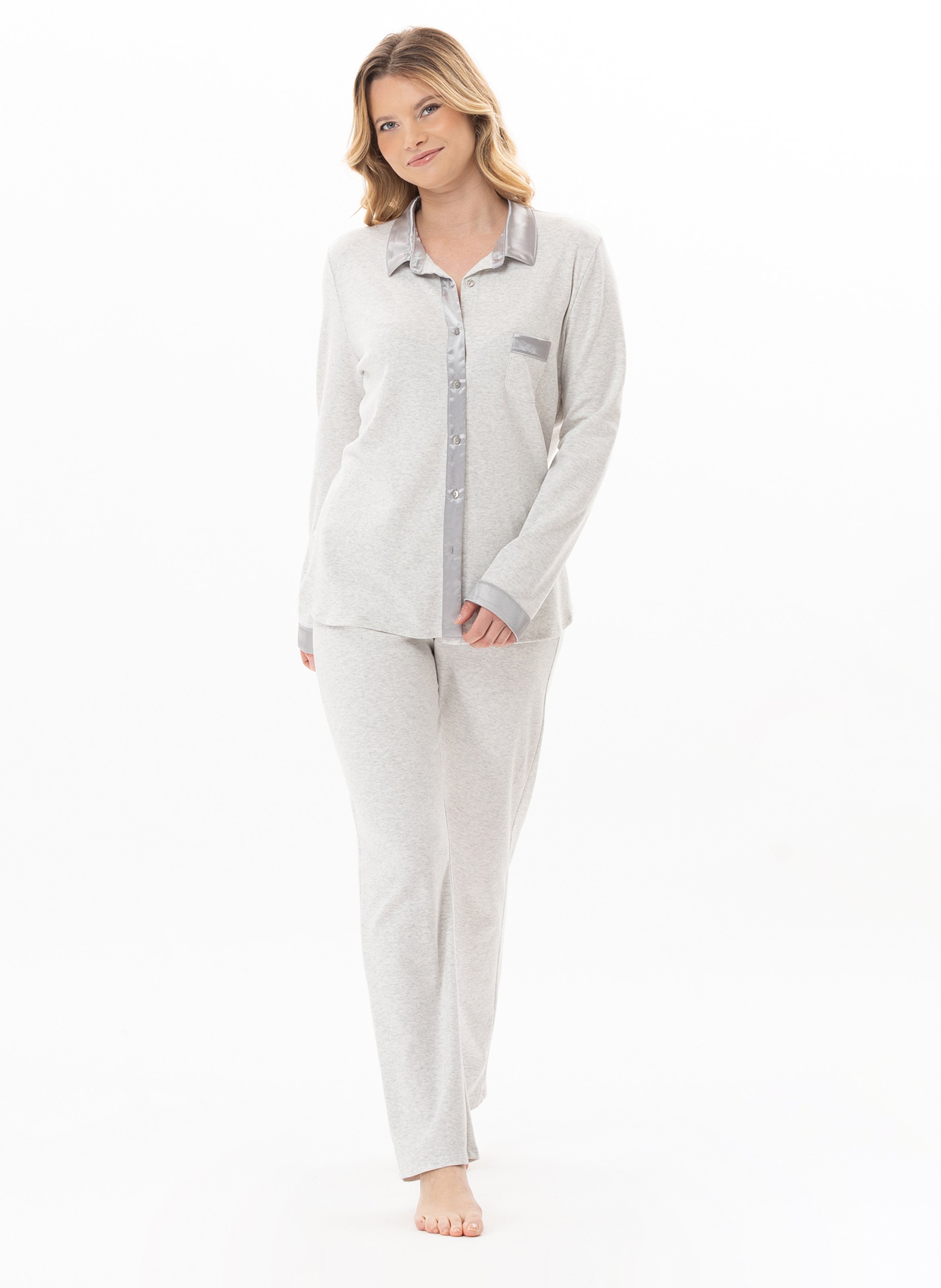 Pyjama boutonné en coton andy 106 LE CHAT Gris