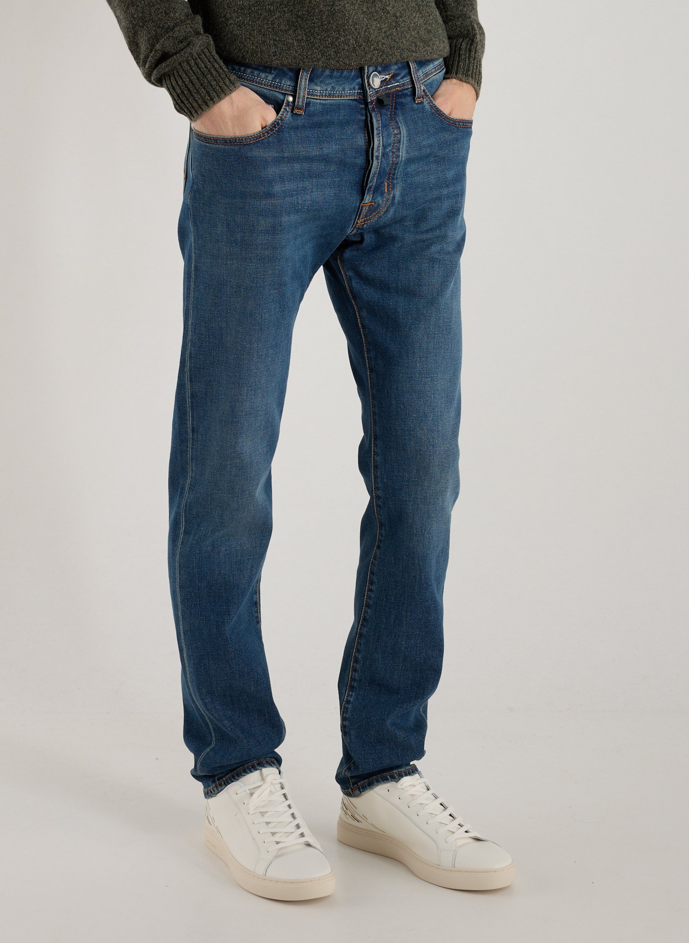 JACOB COHEN Straight-leg jeans in blended cotton Blue
