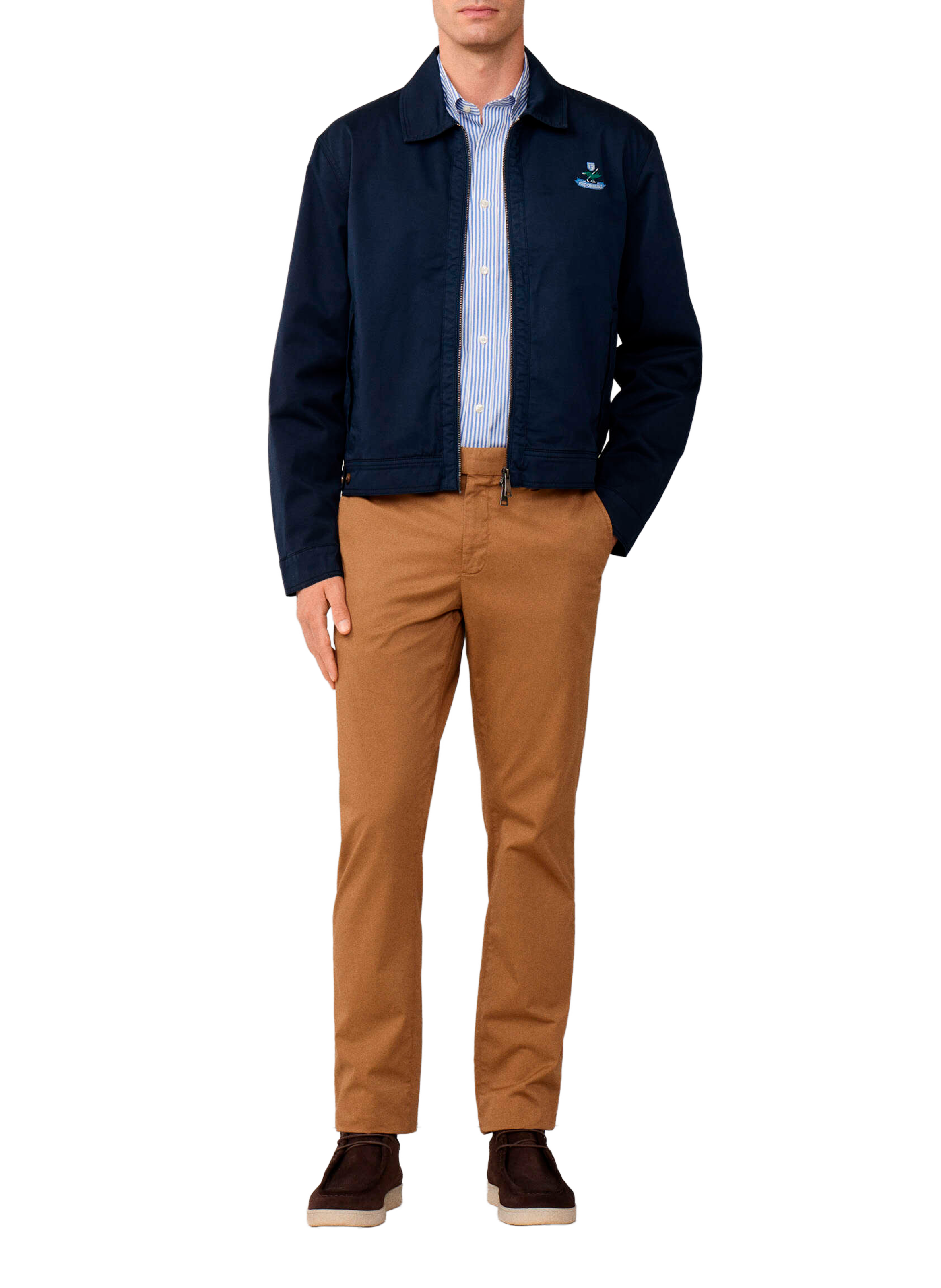 Blouson droit en coton mélangé FACONNABLE Bleu